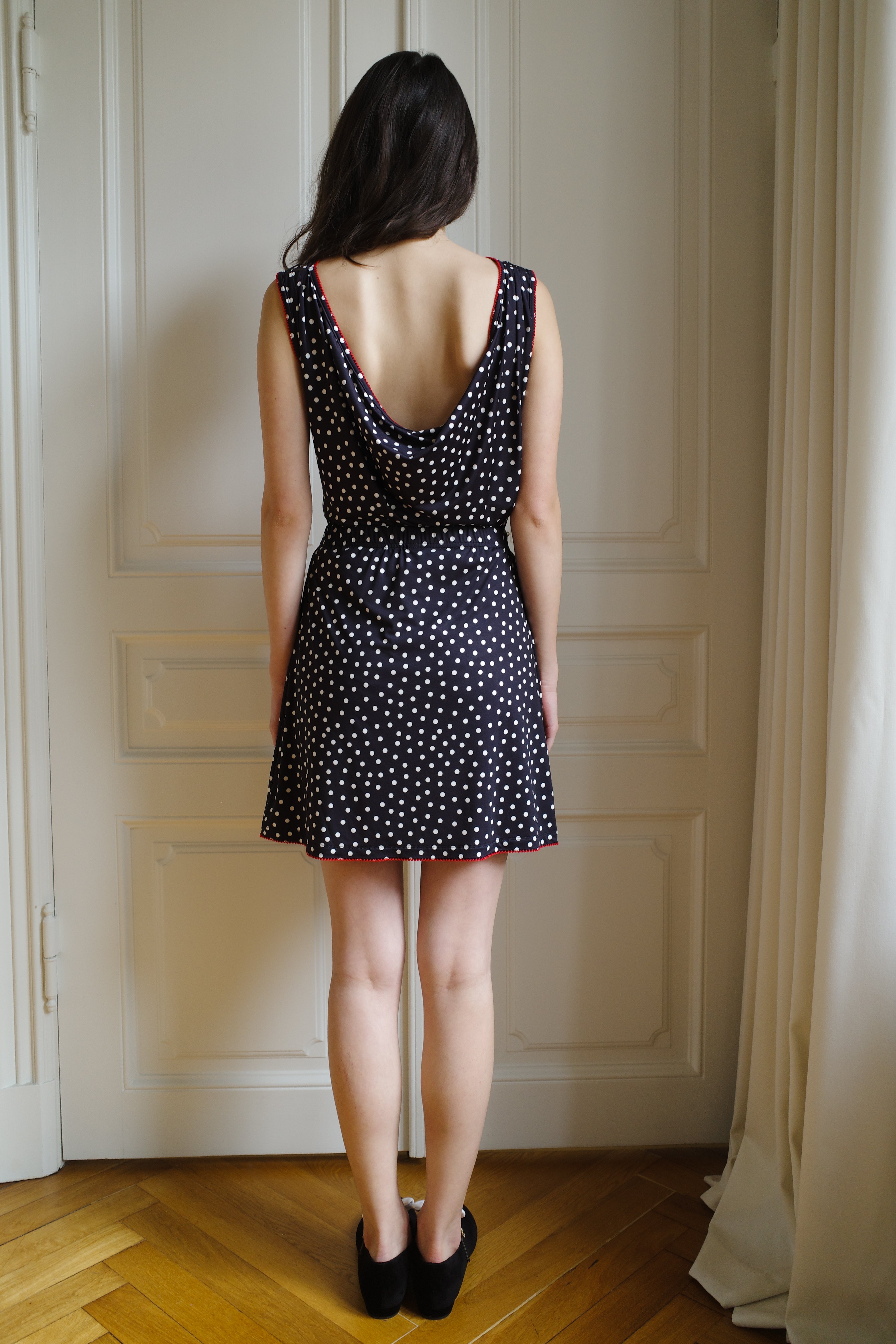 Skirt Jersey Black Dots