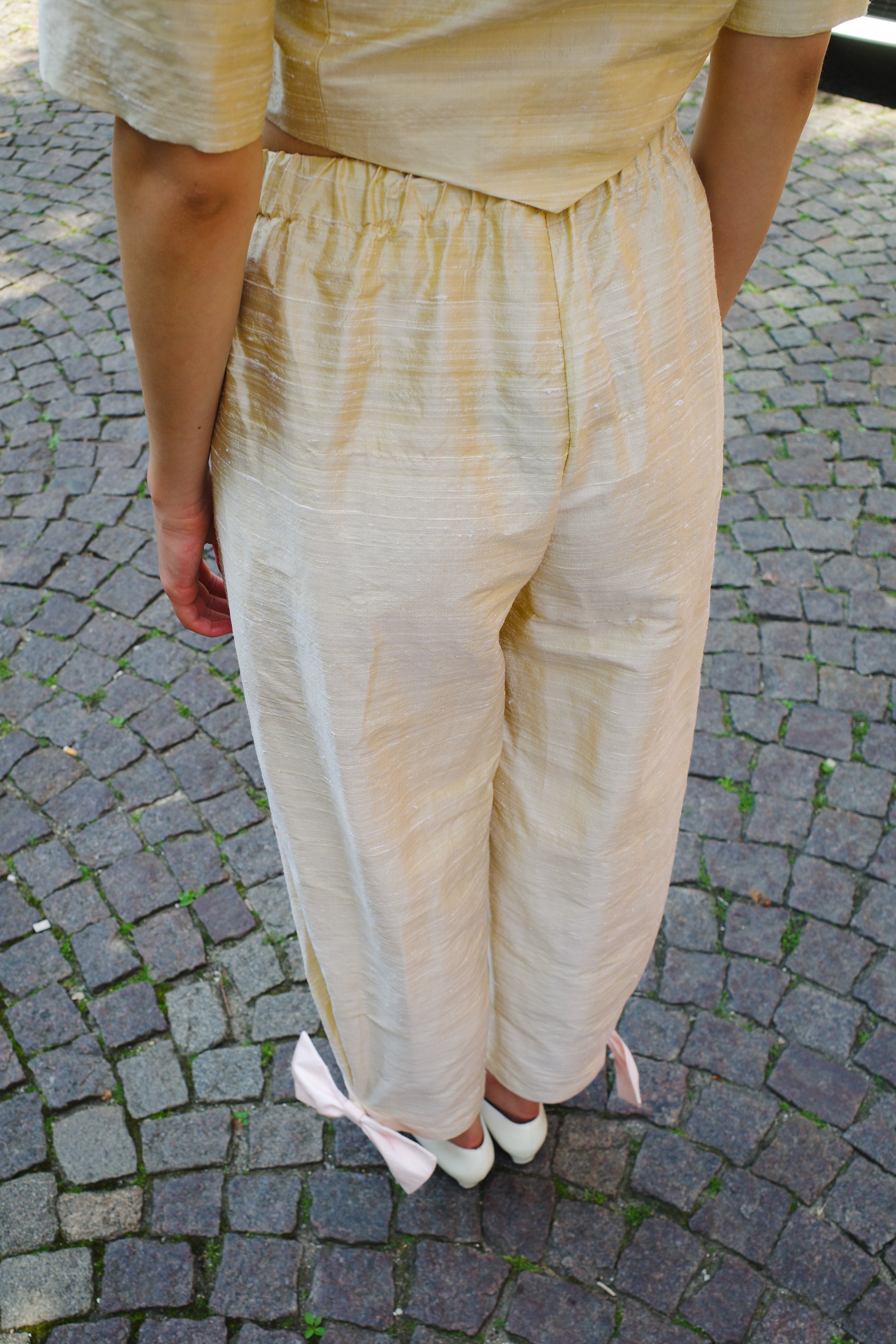 Coco pants - yellow silk taffeta