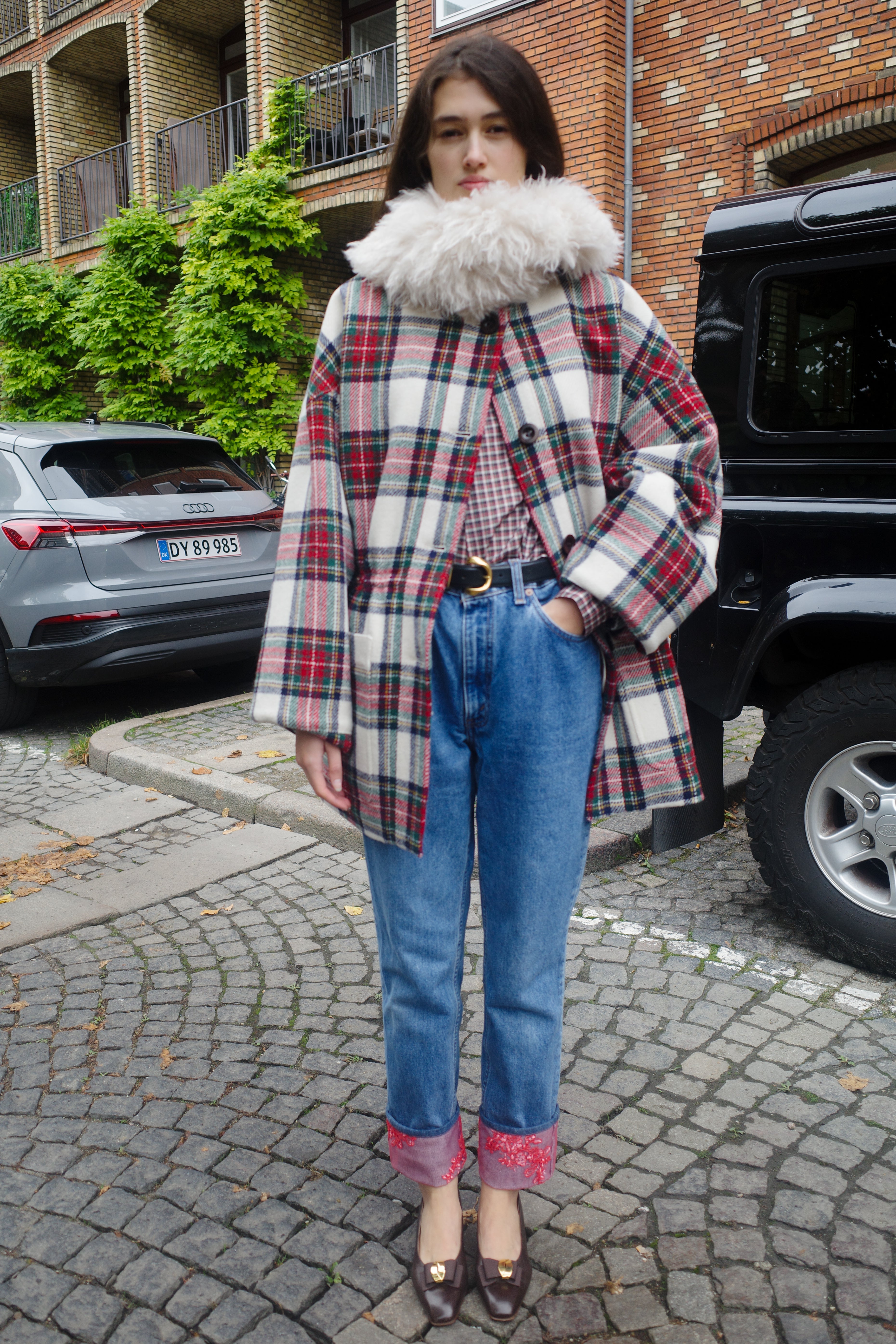 Connie Coat Harris Tweed Red Check