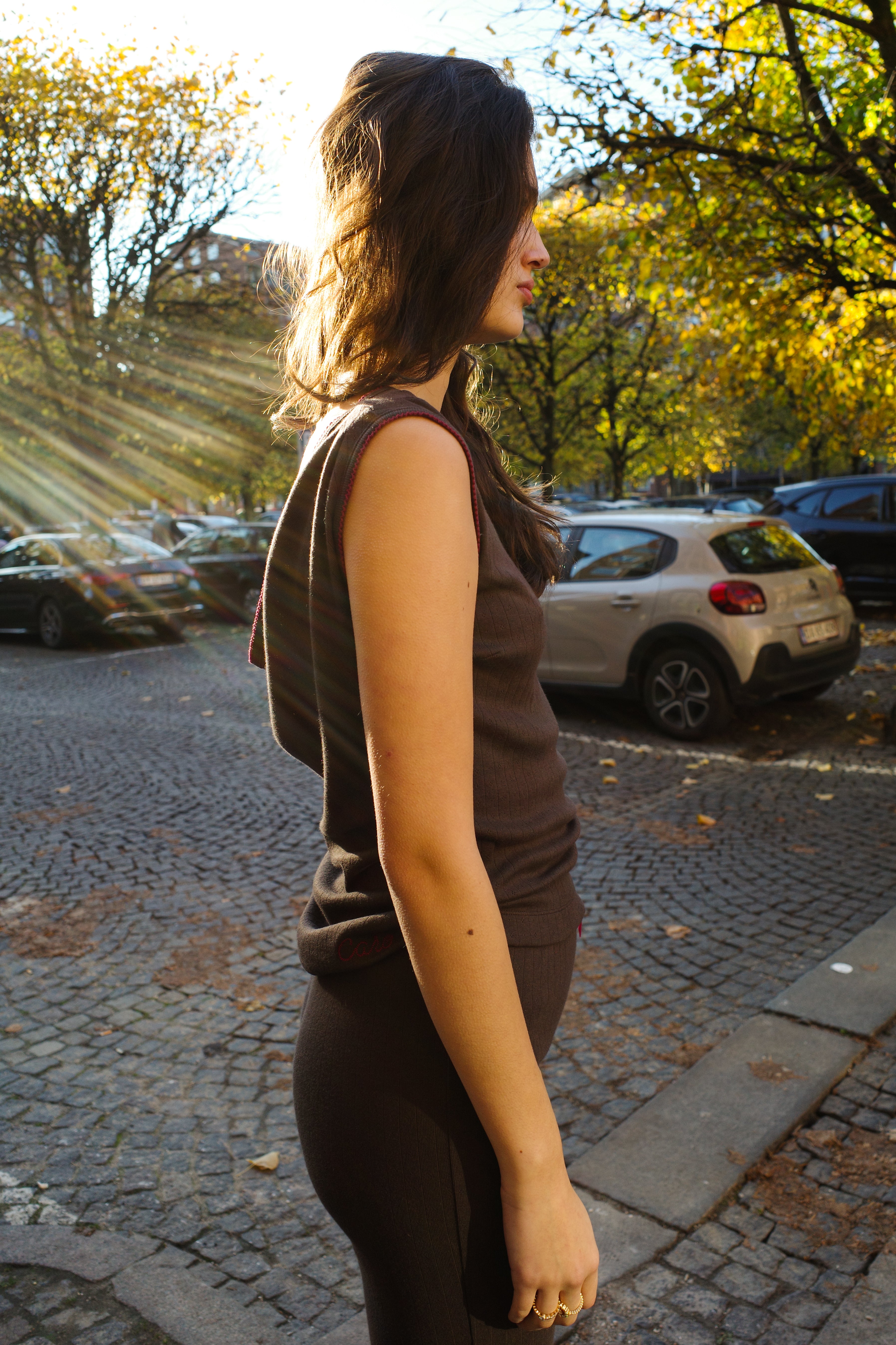 Alexa Jersey top - Dark Brown