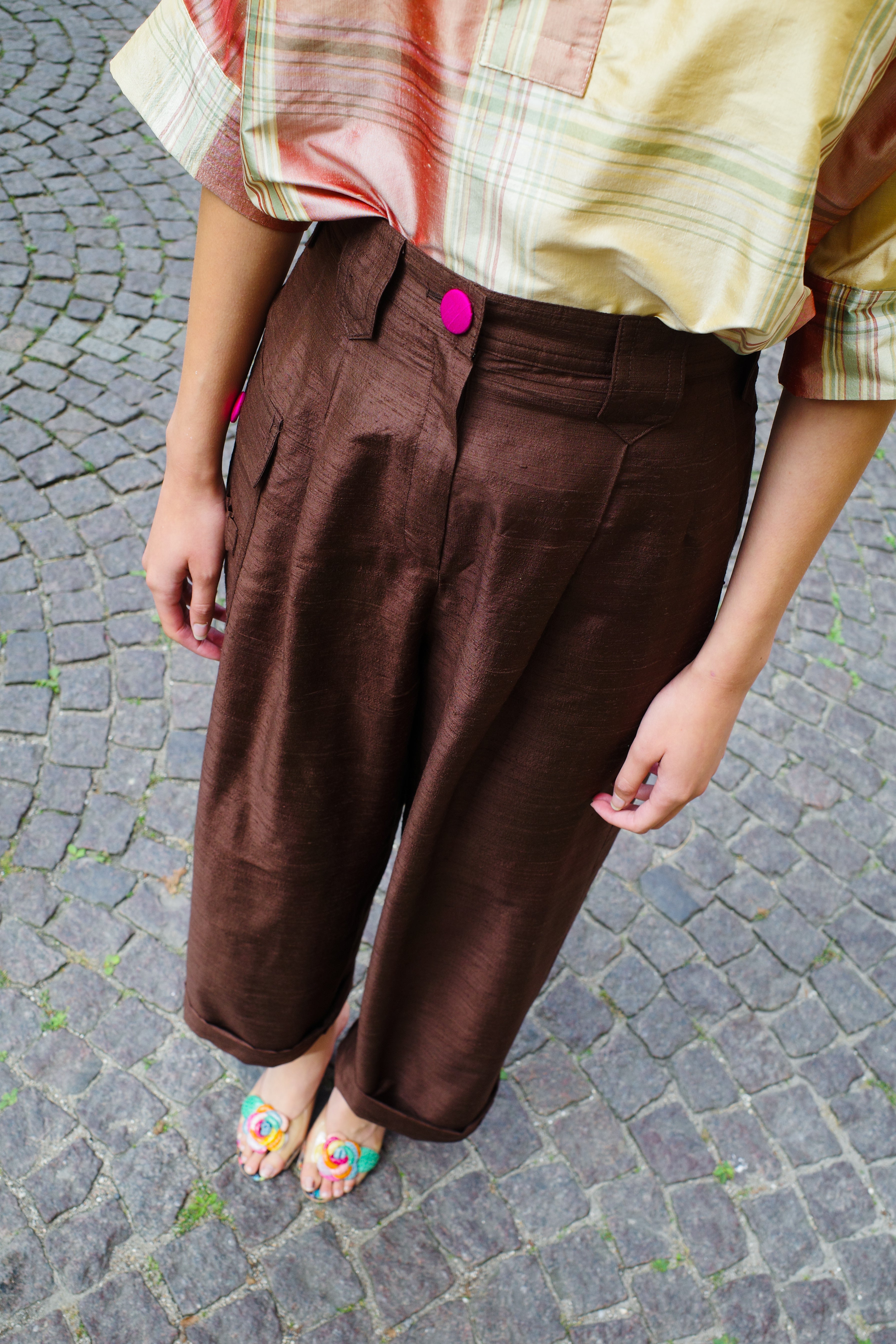 Beatrice Pants brown silk