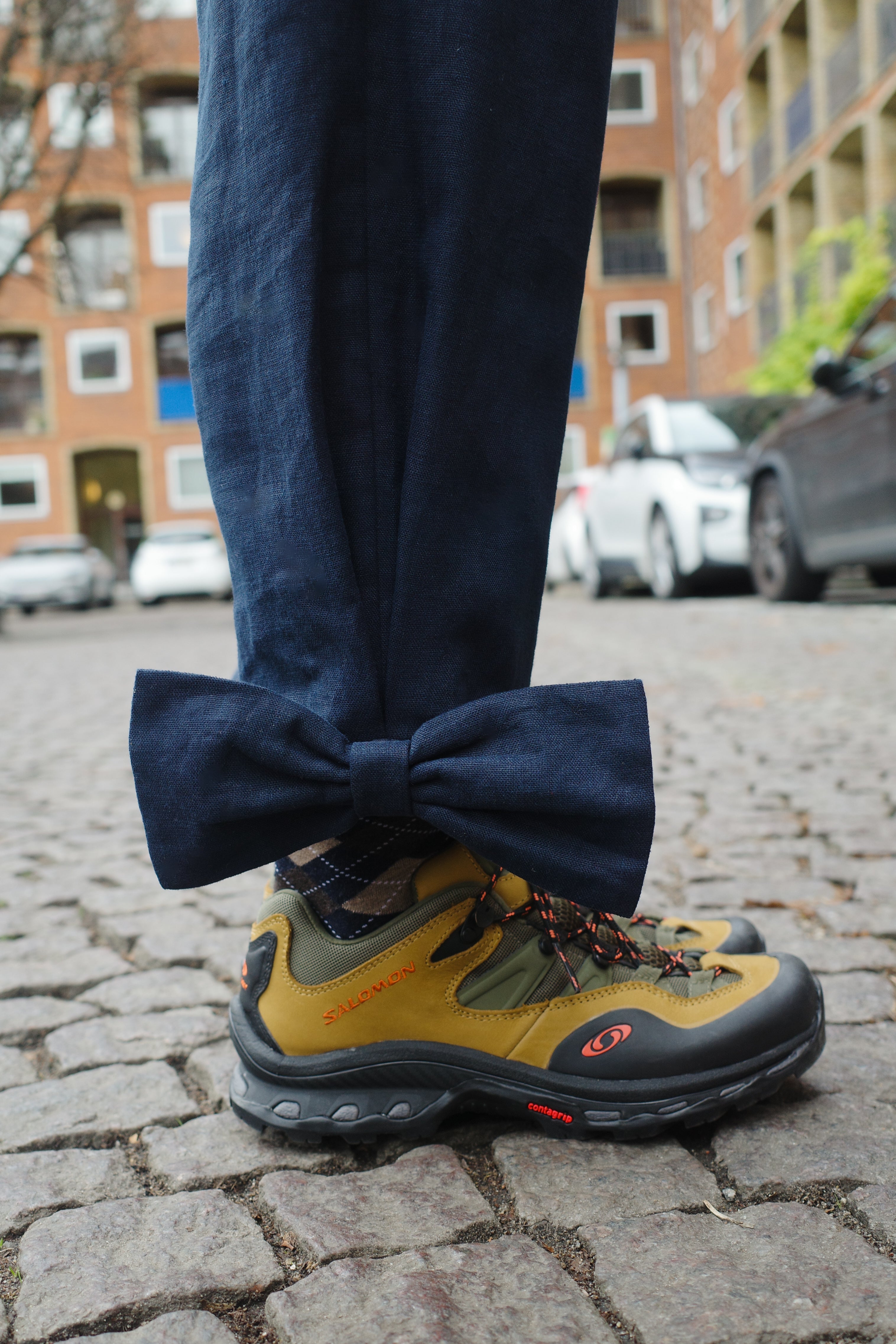 Coco Pants w. Bows Textiles Linen Navy