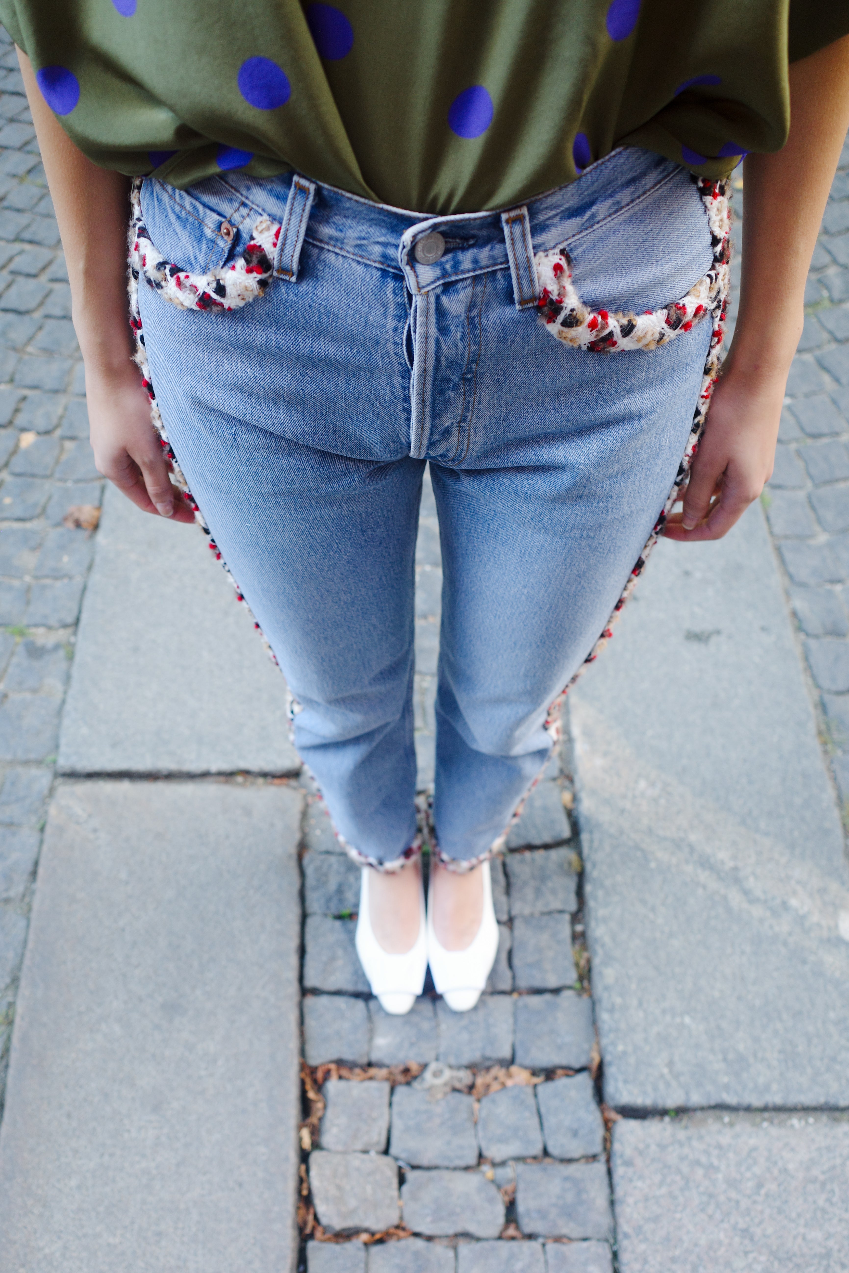 Upcycled denim jeans - One of a kind