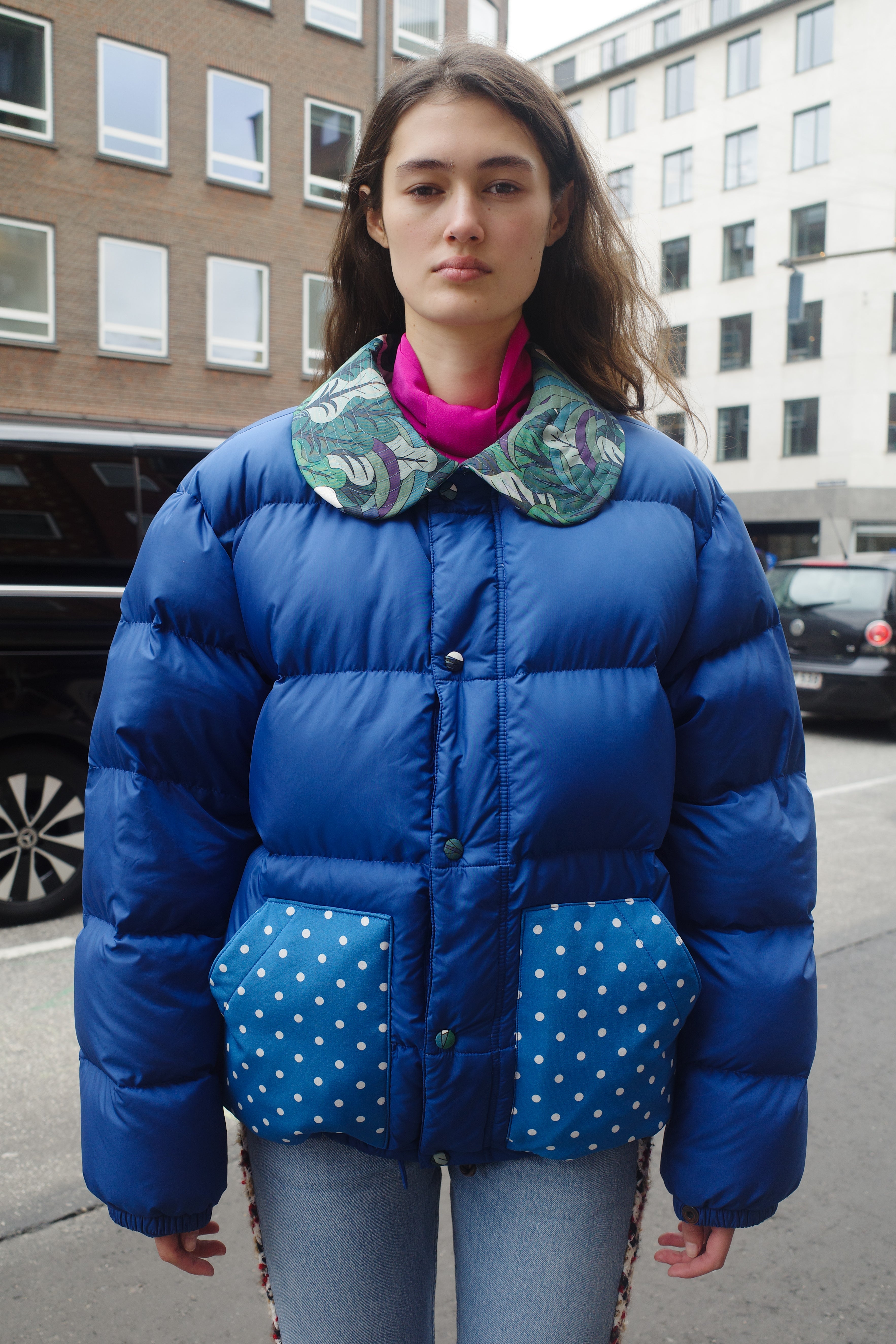 UPCYKLED caro puffer jacket