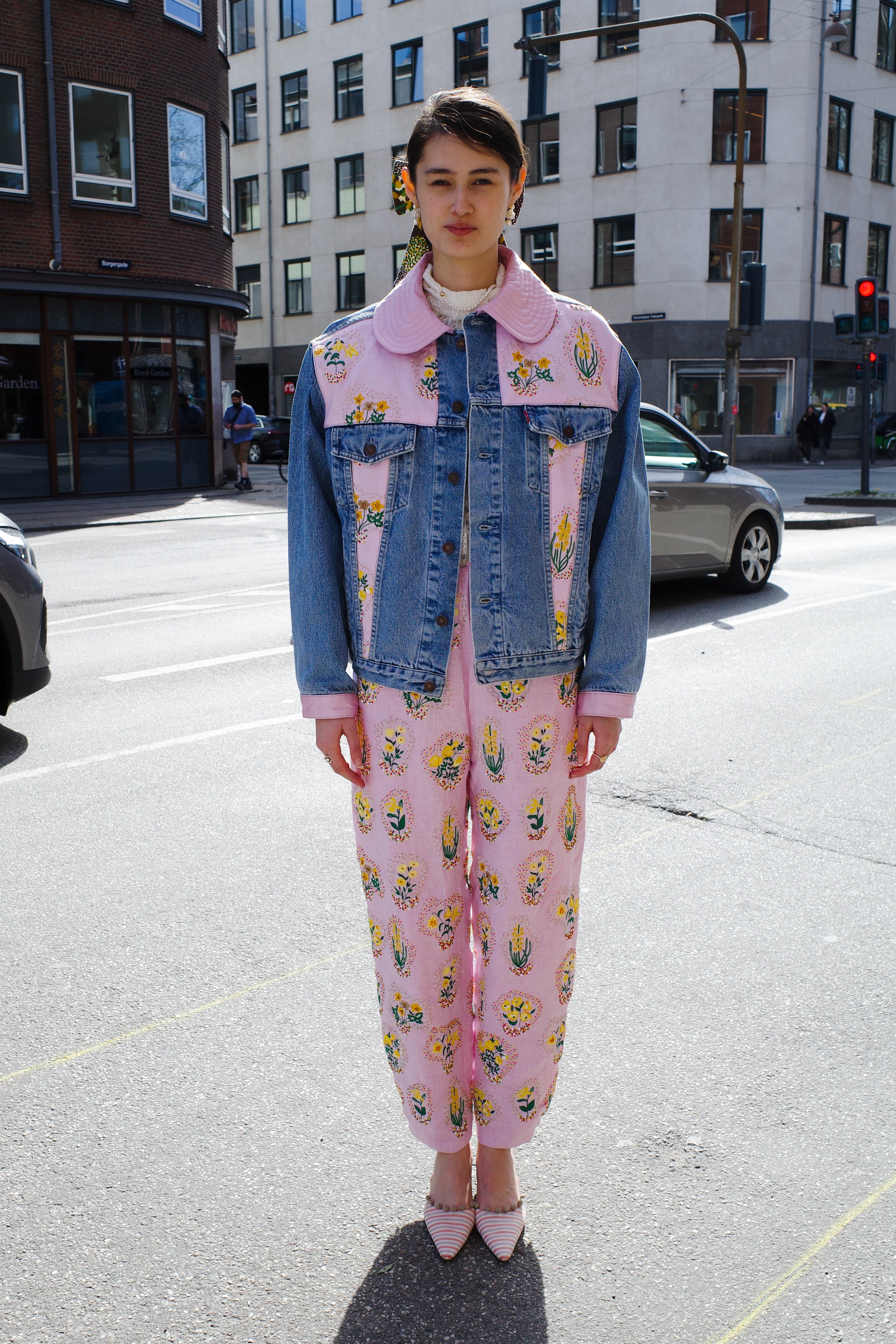 Upcycled Denim Jacket - Circus Clowns