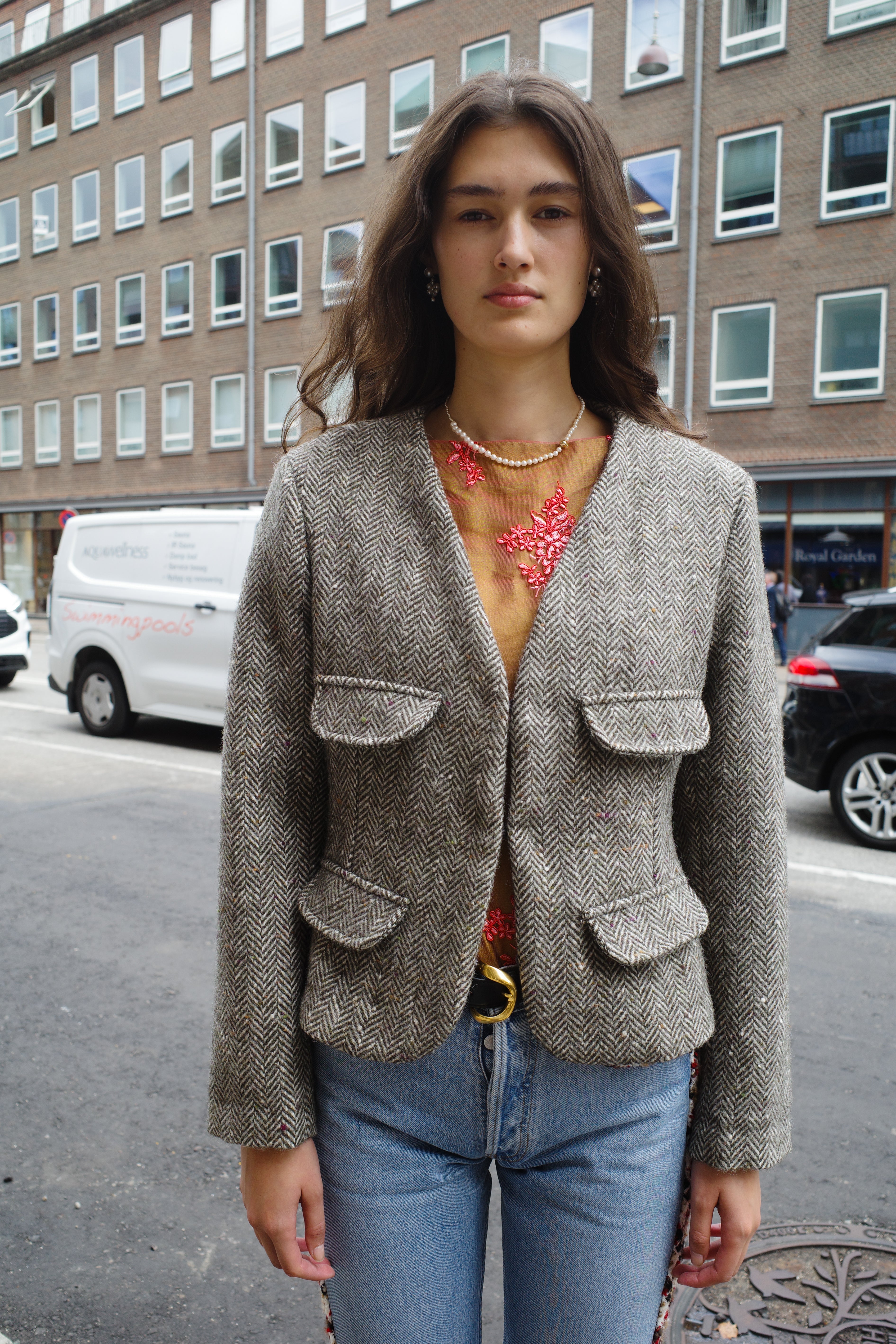 Tusnelda Harlequin Wool Brown Herrington Bone