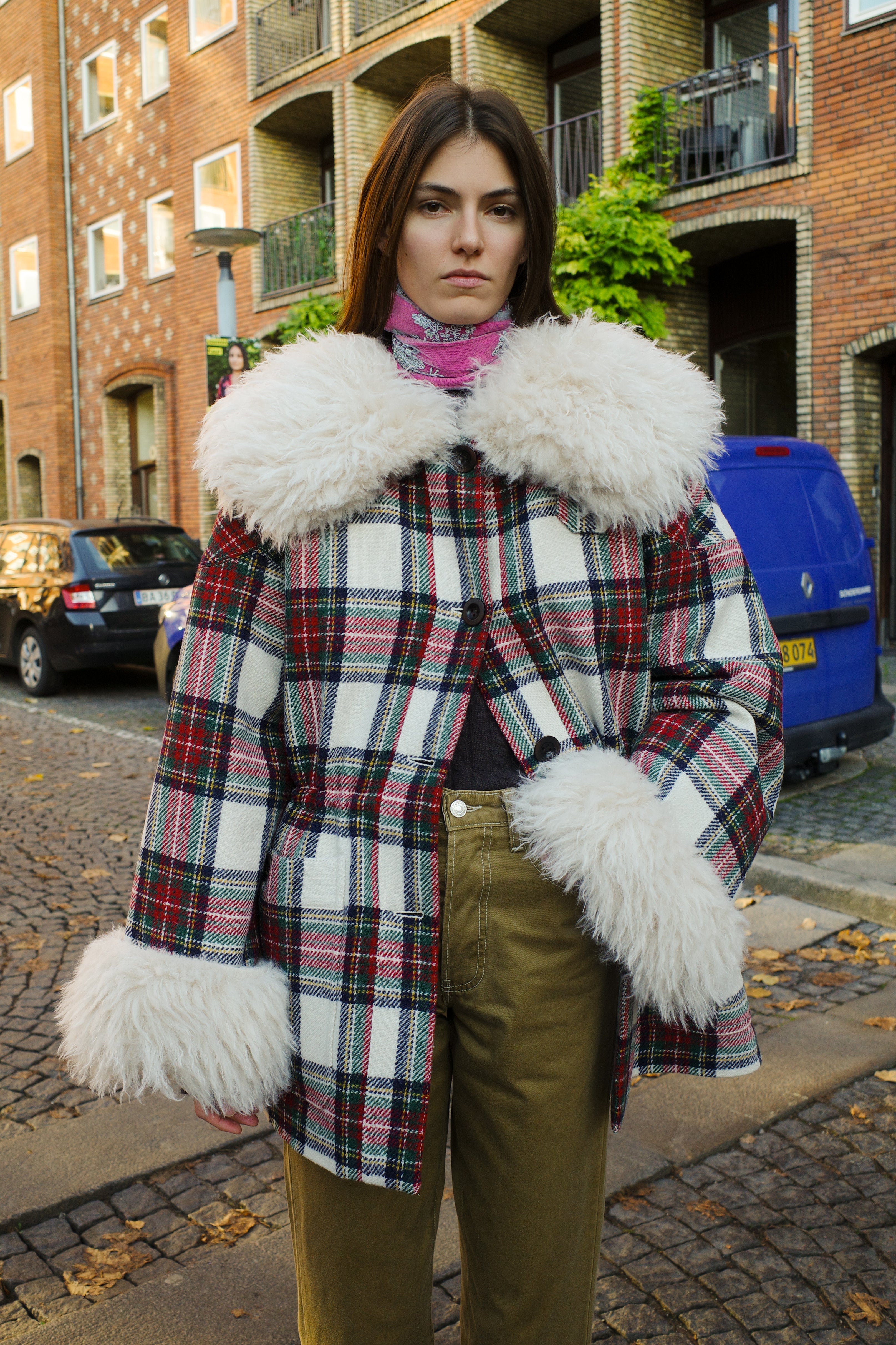 Connie Coat Harris Tweed Red Check
