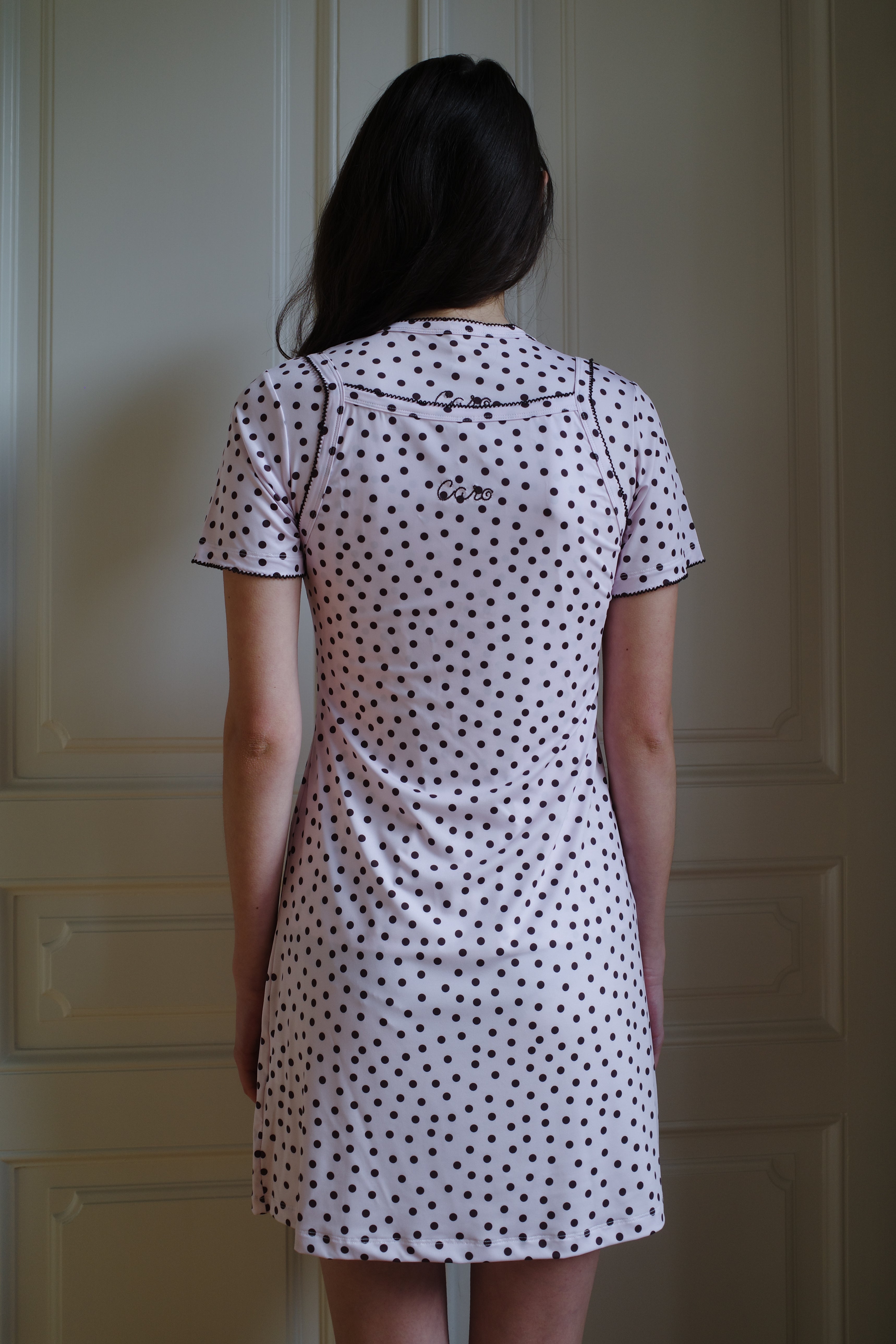 Slip Dress Jersey Pink Dots