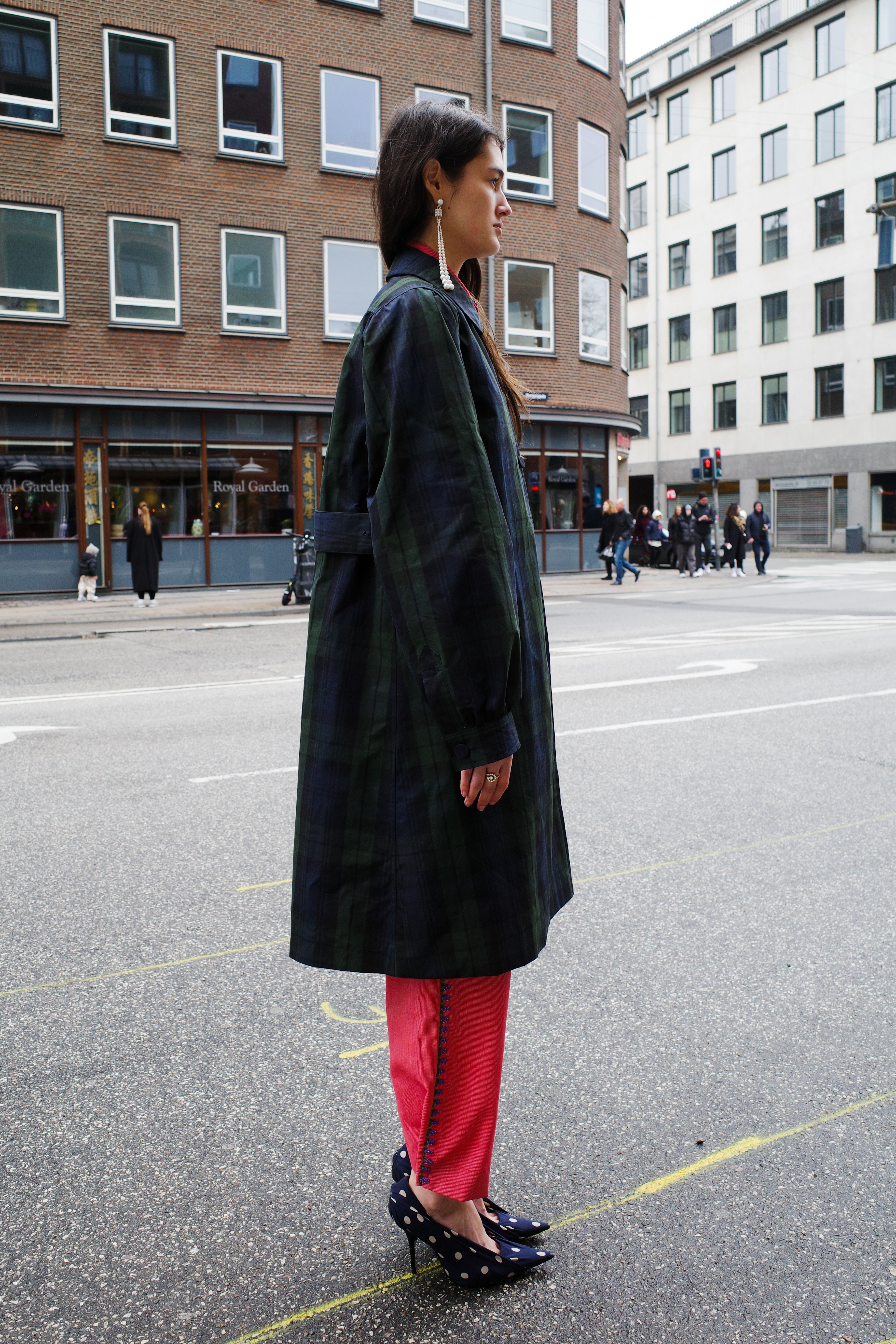 Vivian Coat - Hybrid Aero Waxed Cotton - Green and black check