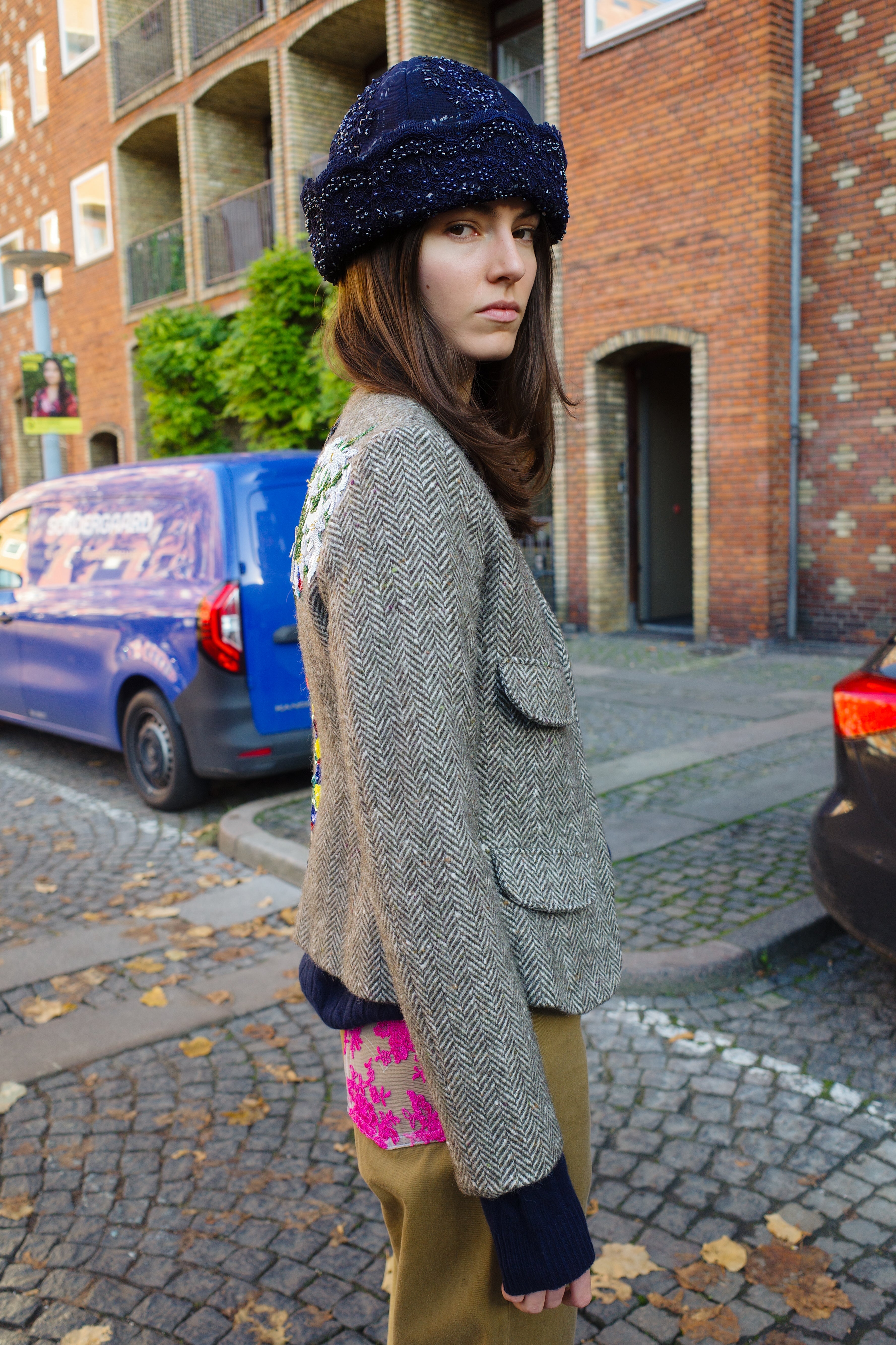 Tusnelda Harlequin Wool Brown Herrington Bone