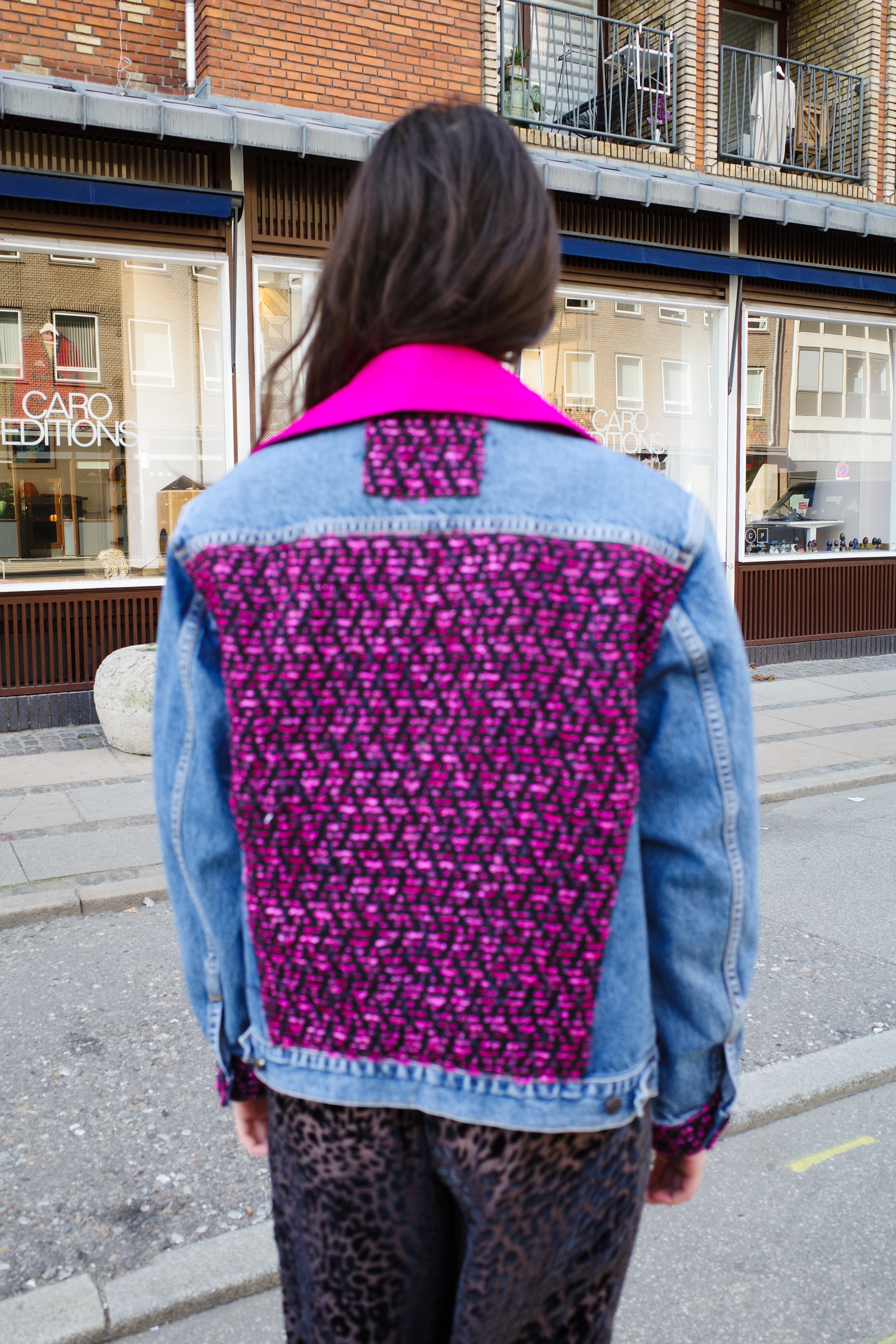 Upcycled Denim Jacket with deadstock Chanel fabric