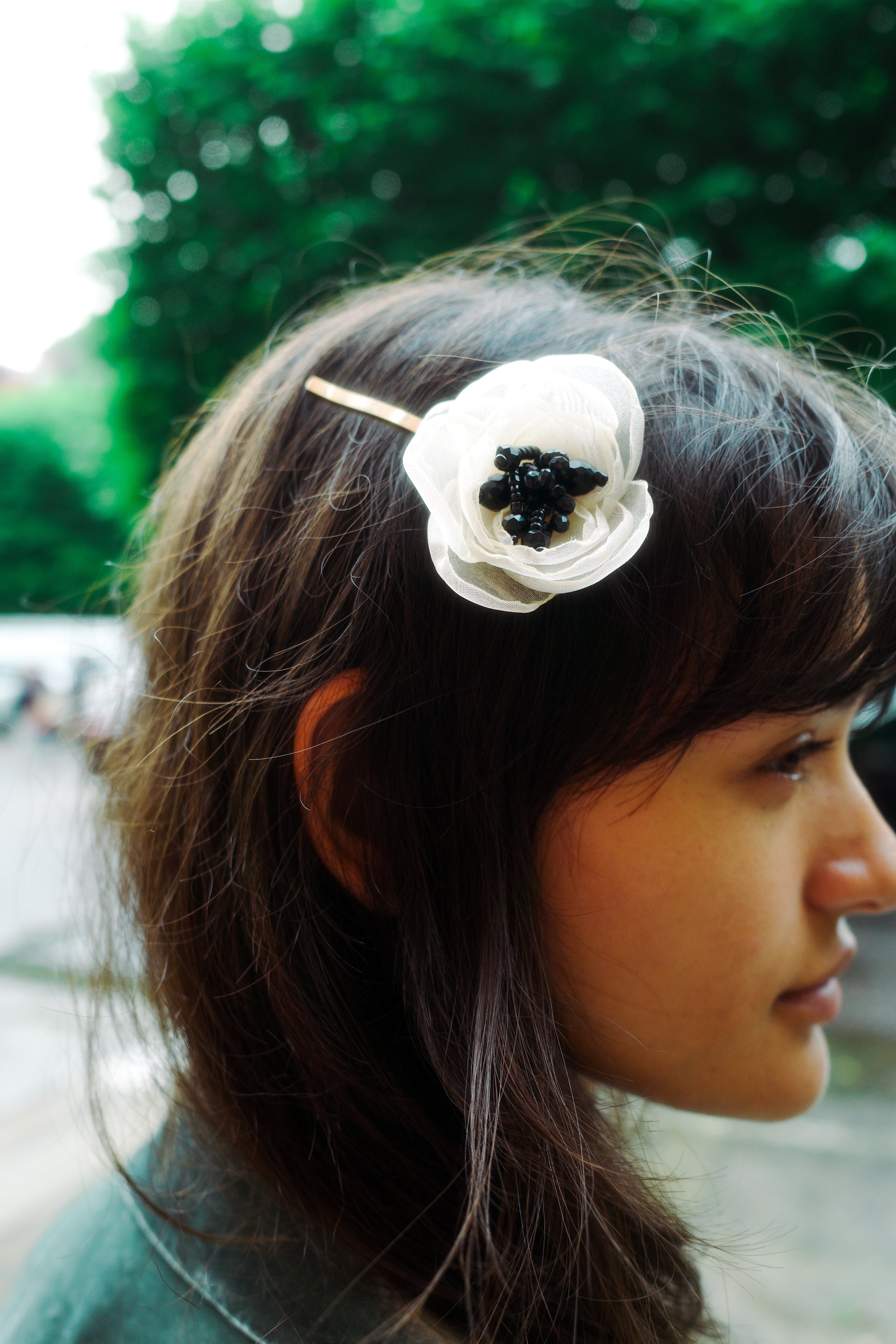 Poppy Bobby Pin - White