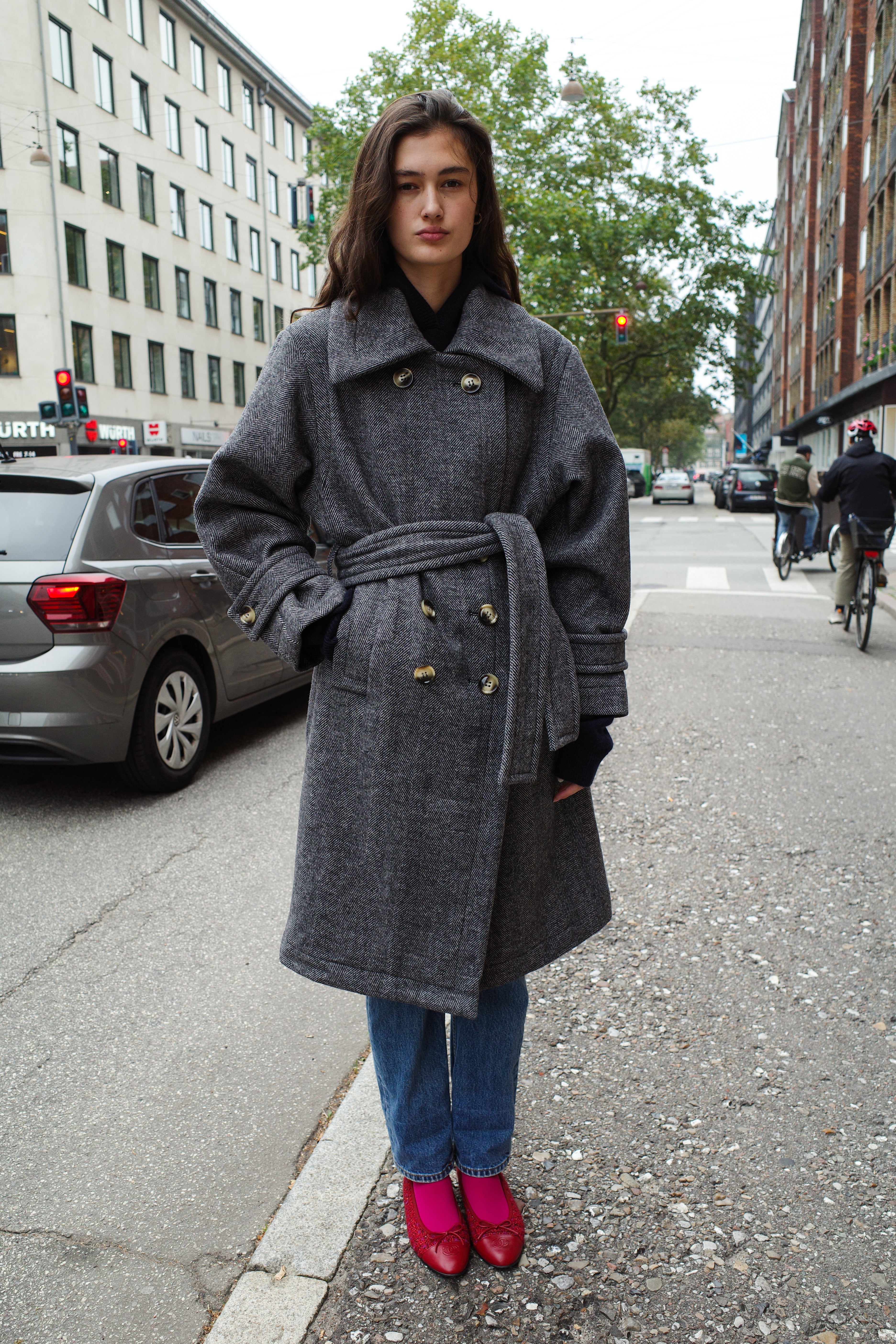 Coco Coat w. Belt - Charcoal