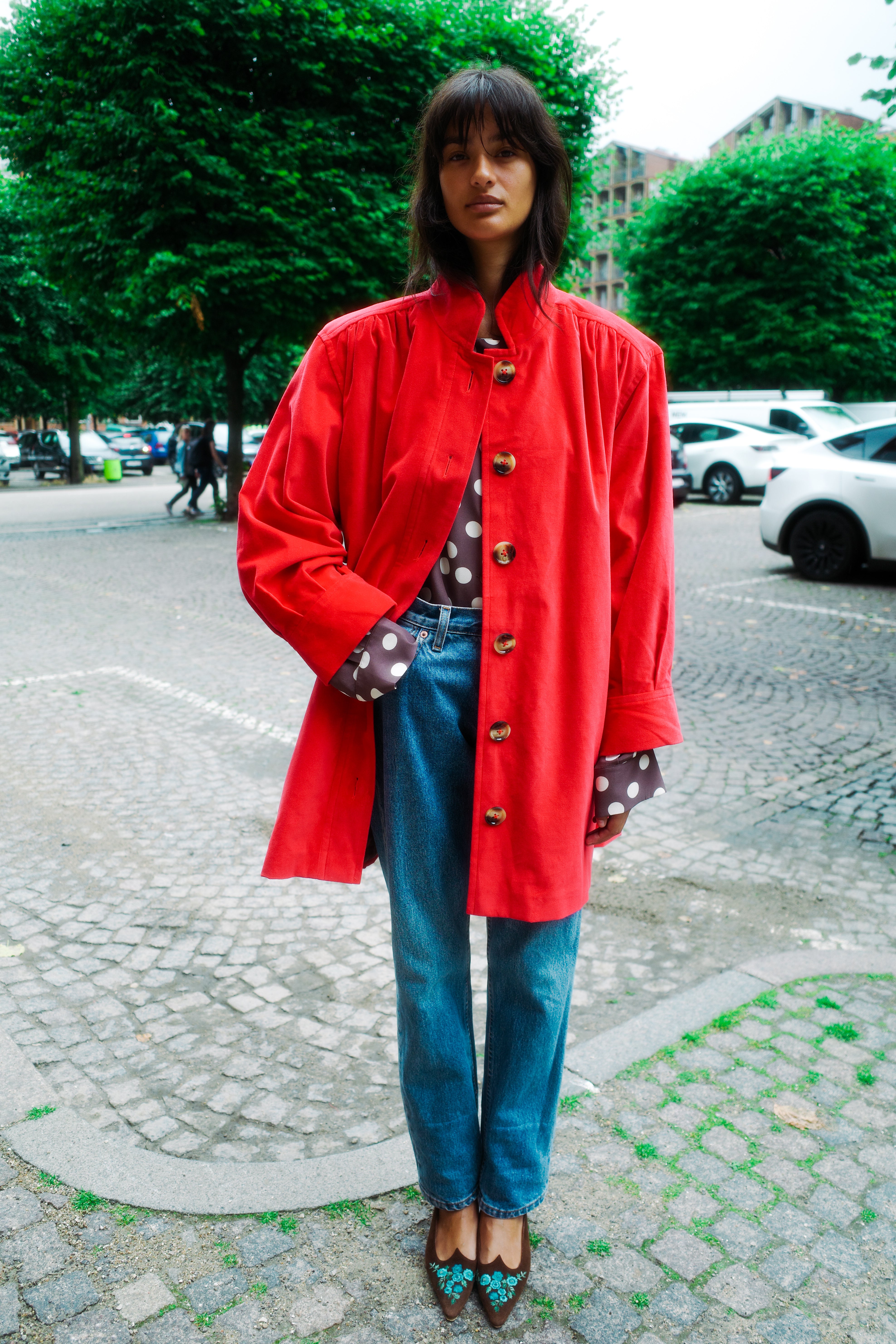 Gaia Coat - Bright Red