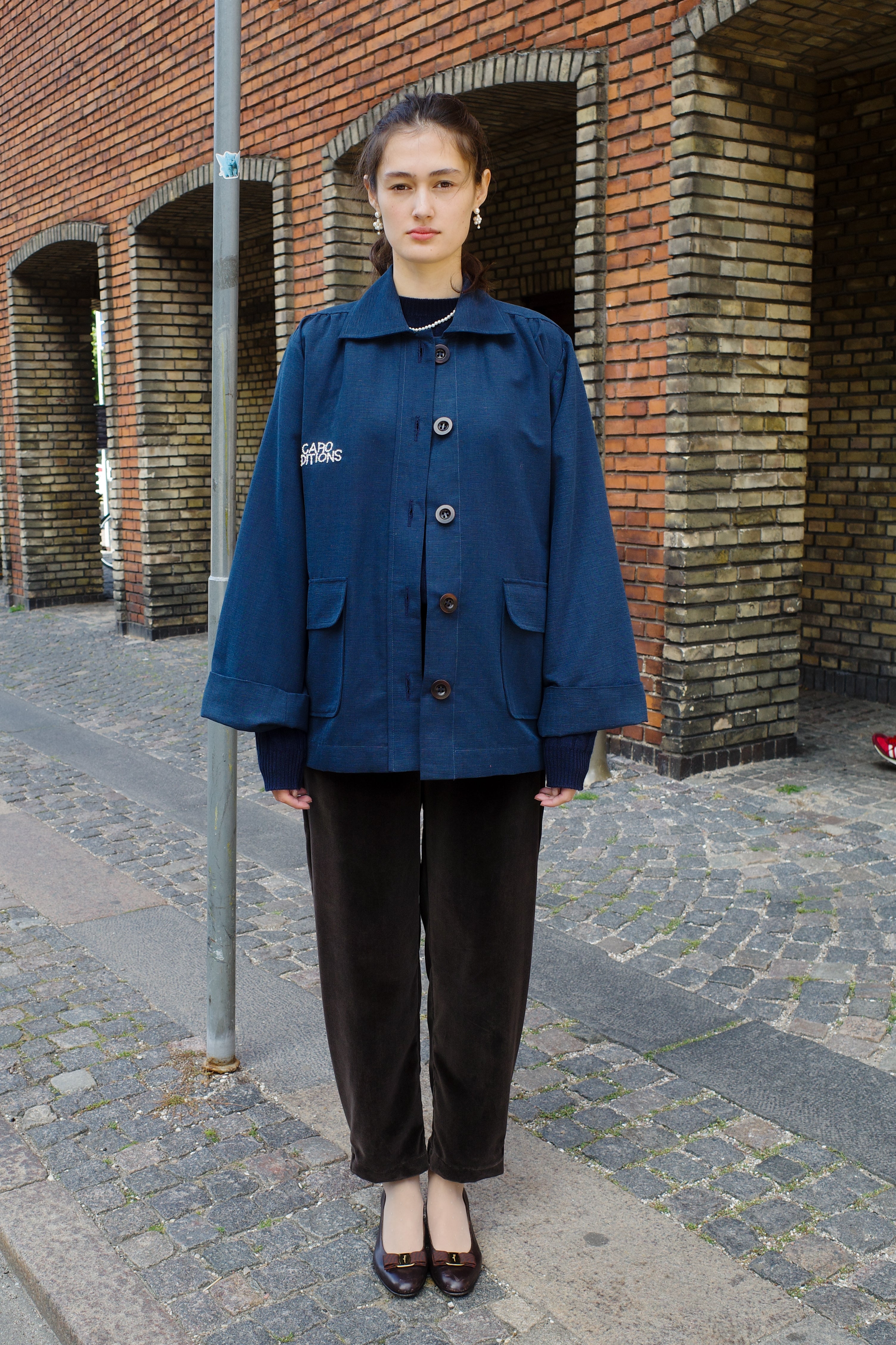 Ana Coat – Navy Blue Cotton Linen