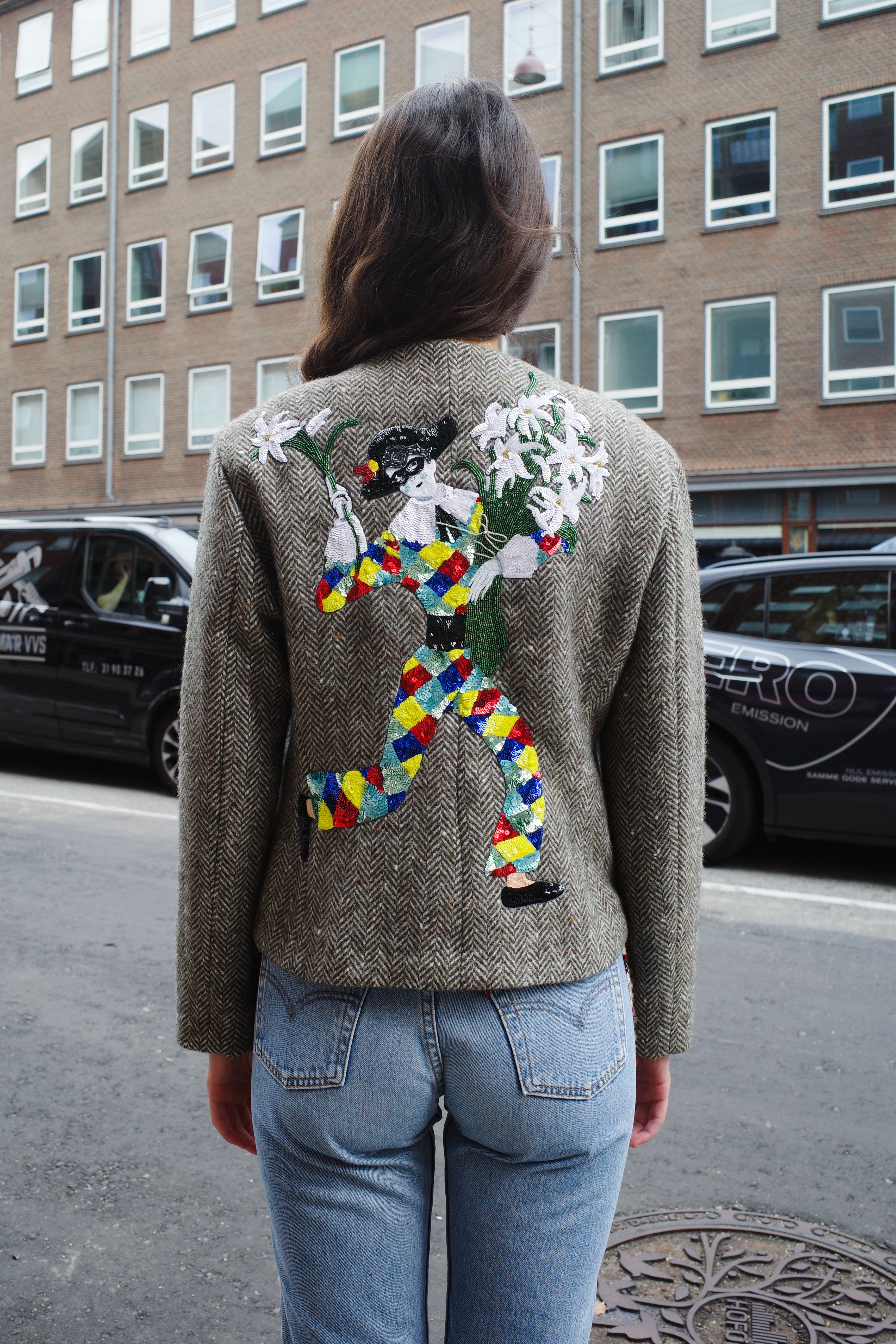 Tusnelda Harlequin Wool Brown Herrington Bone