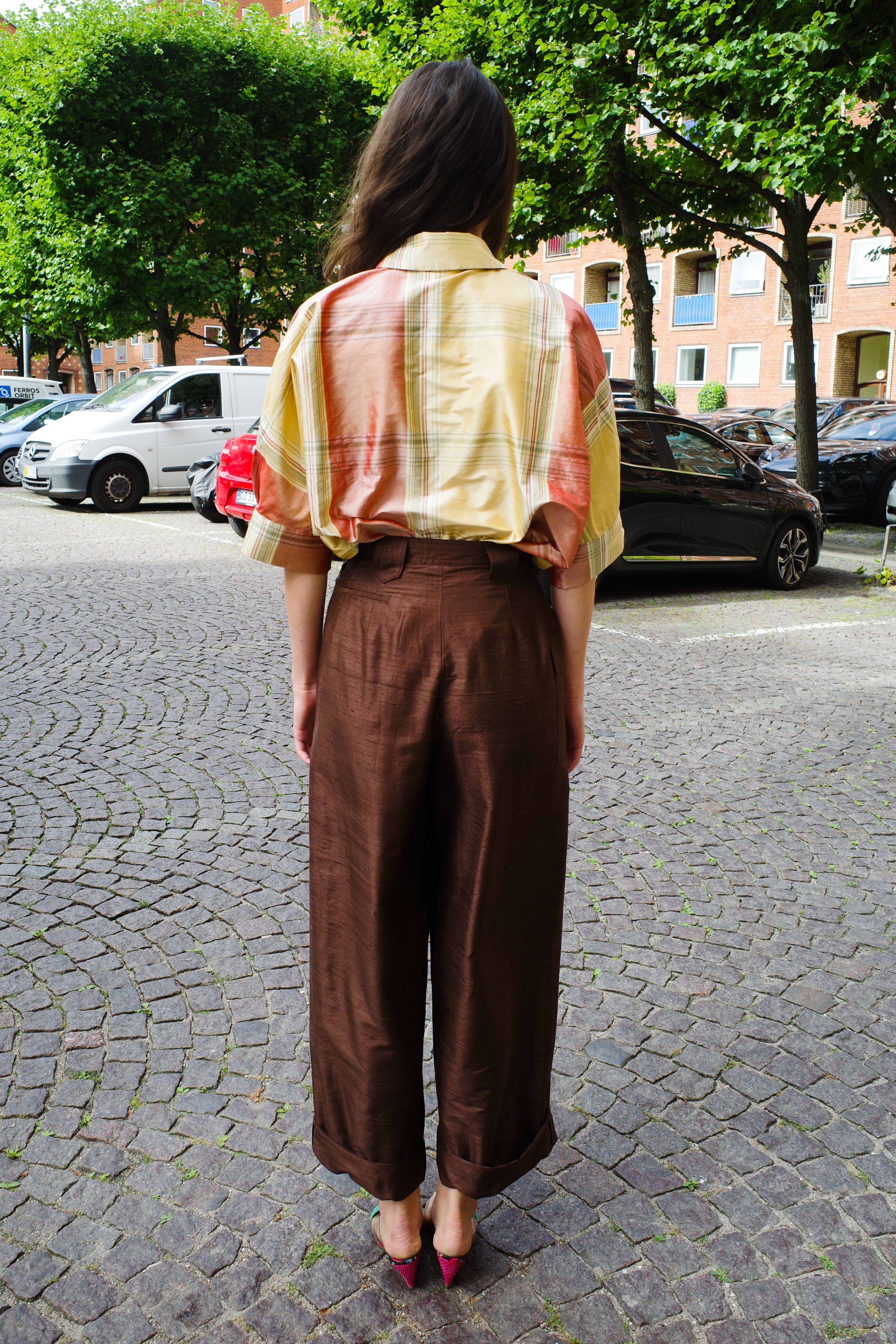 Beatrice Pants brown silk