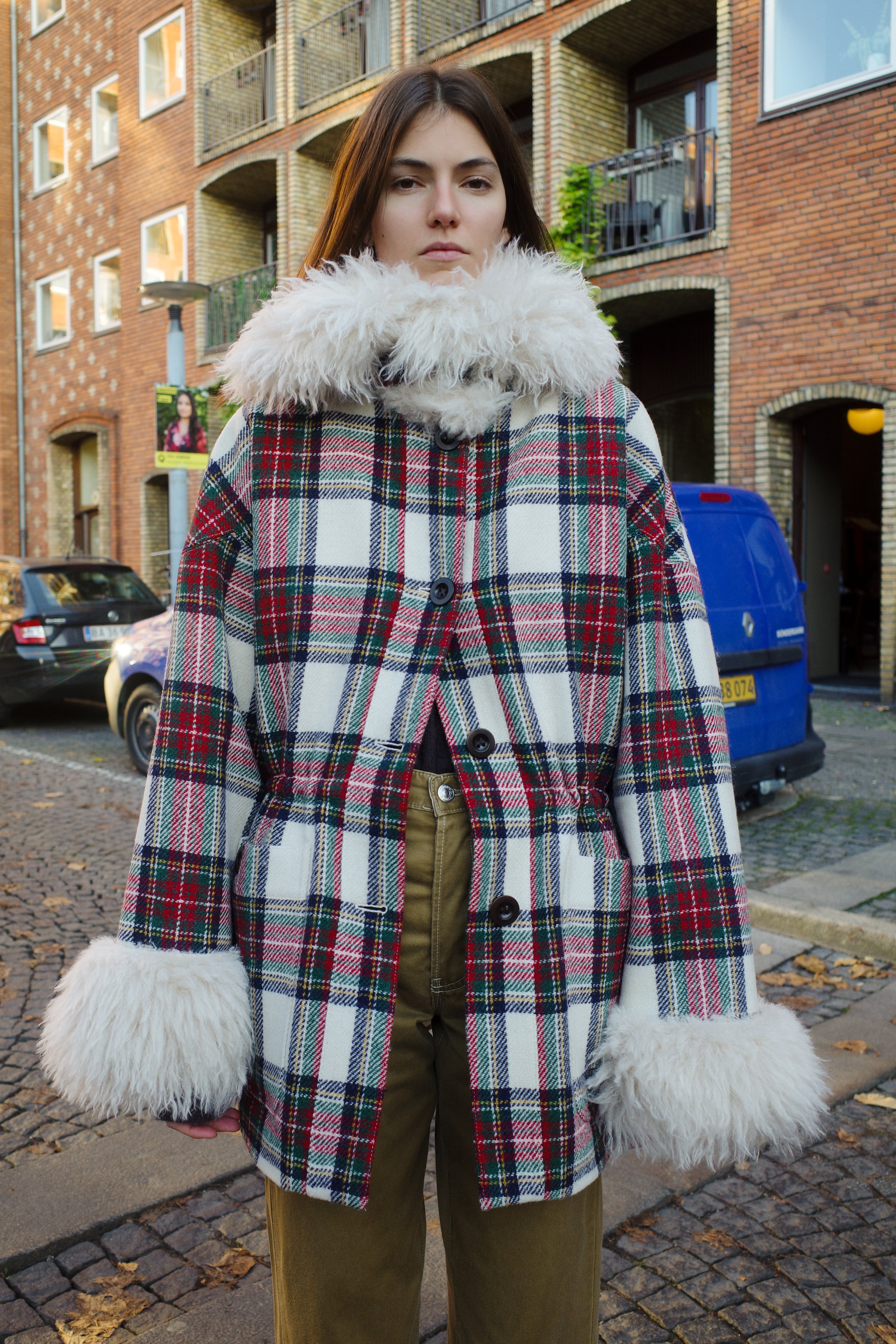 Connie Coat Harris Tweed Red Check