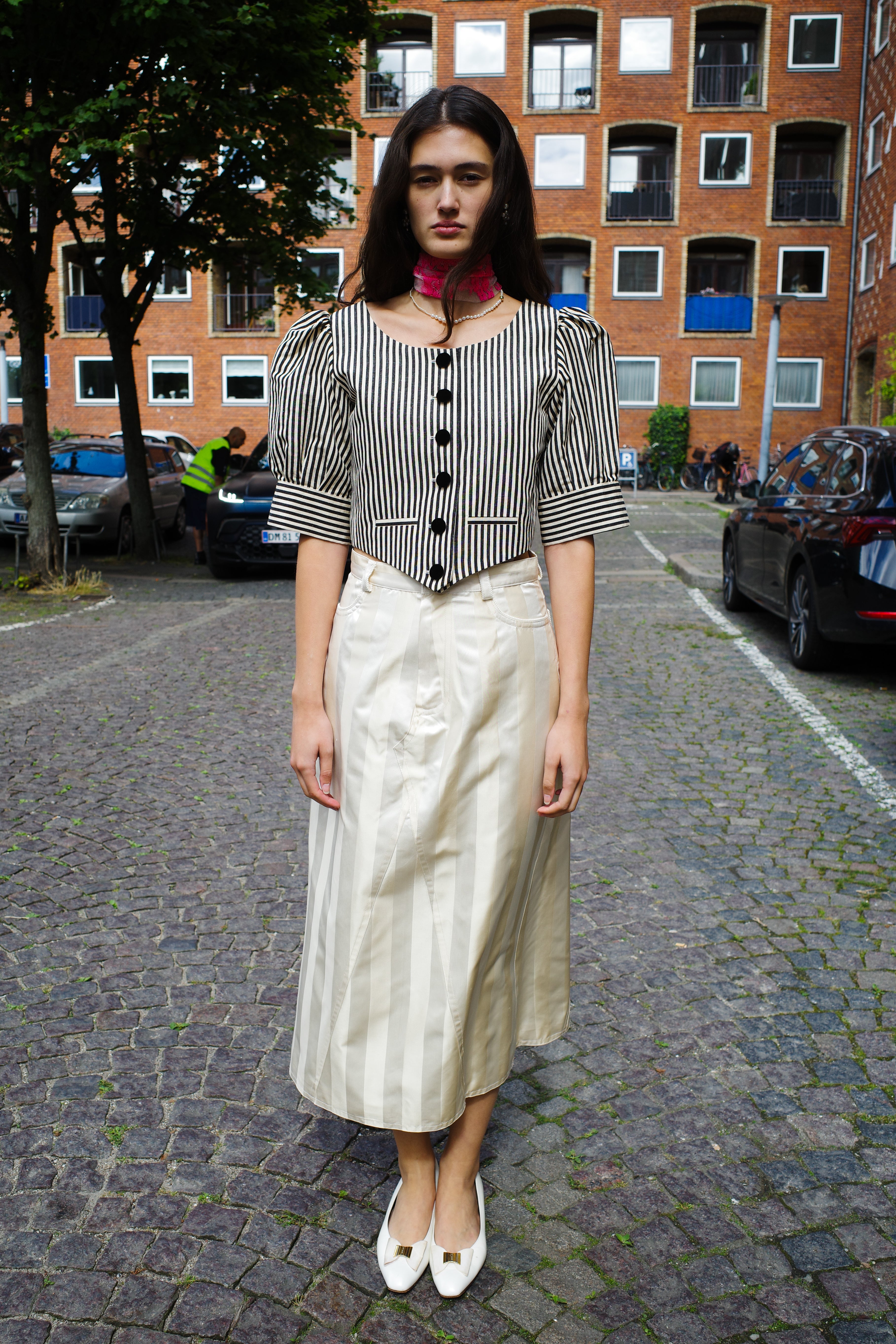 Laura Blouse Tapet Cafe Black/White Stripe
