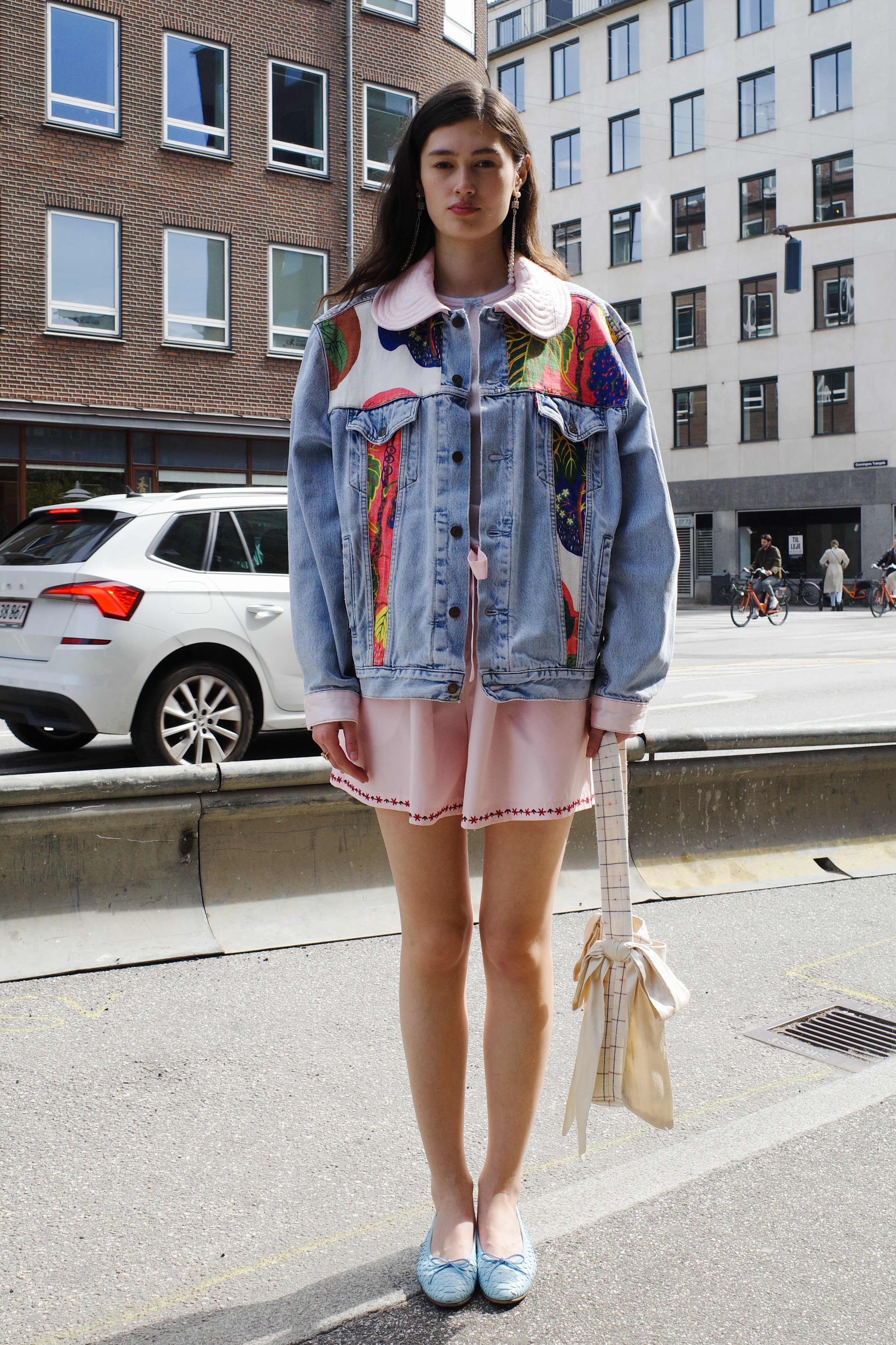 Upcycled Denim Jacket with deadstock Josef Frank fabric