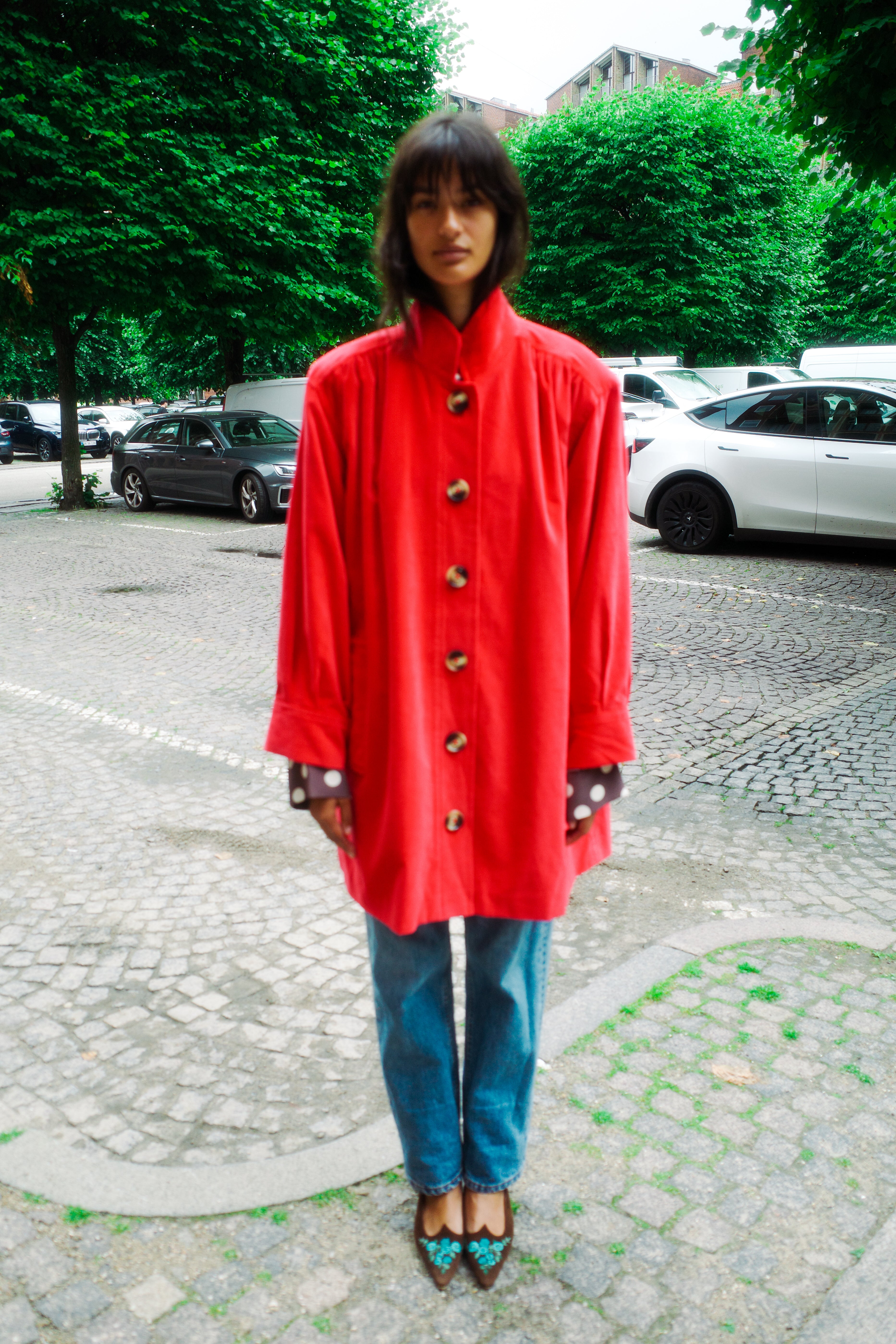 Gaia Coat - Bright Red