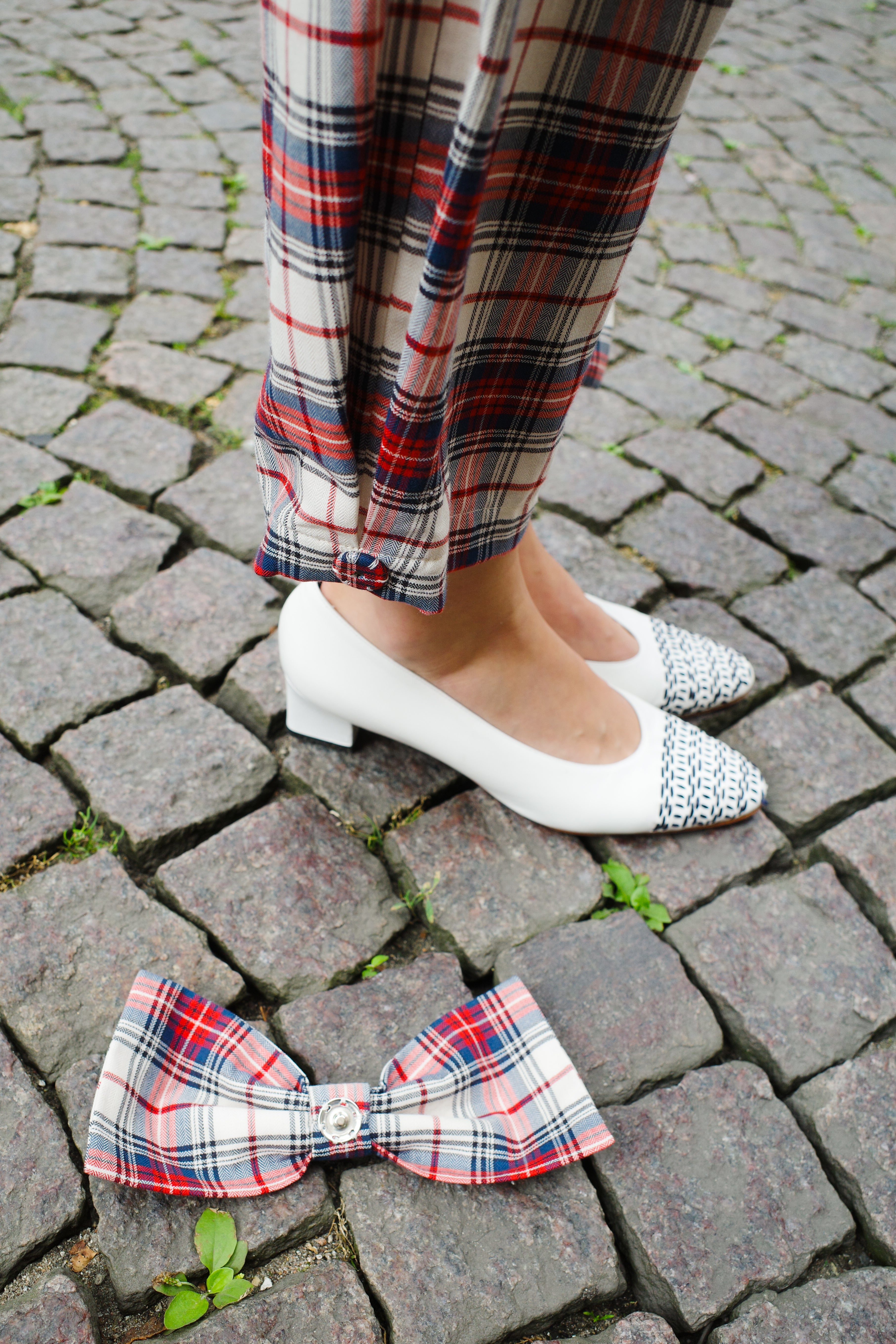 Coco Pants w. Bows Cotton Red/White/Blue/ Check