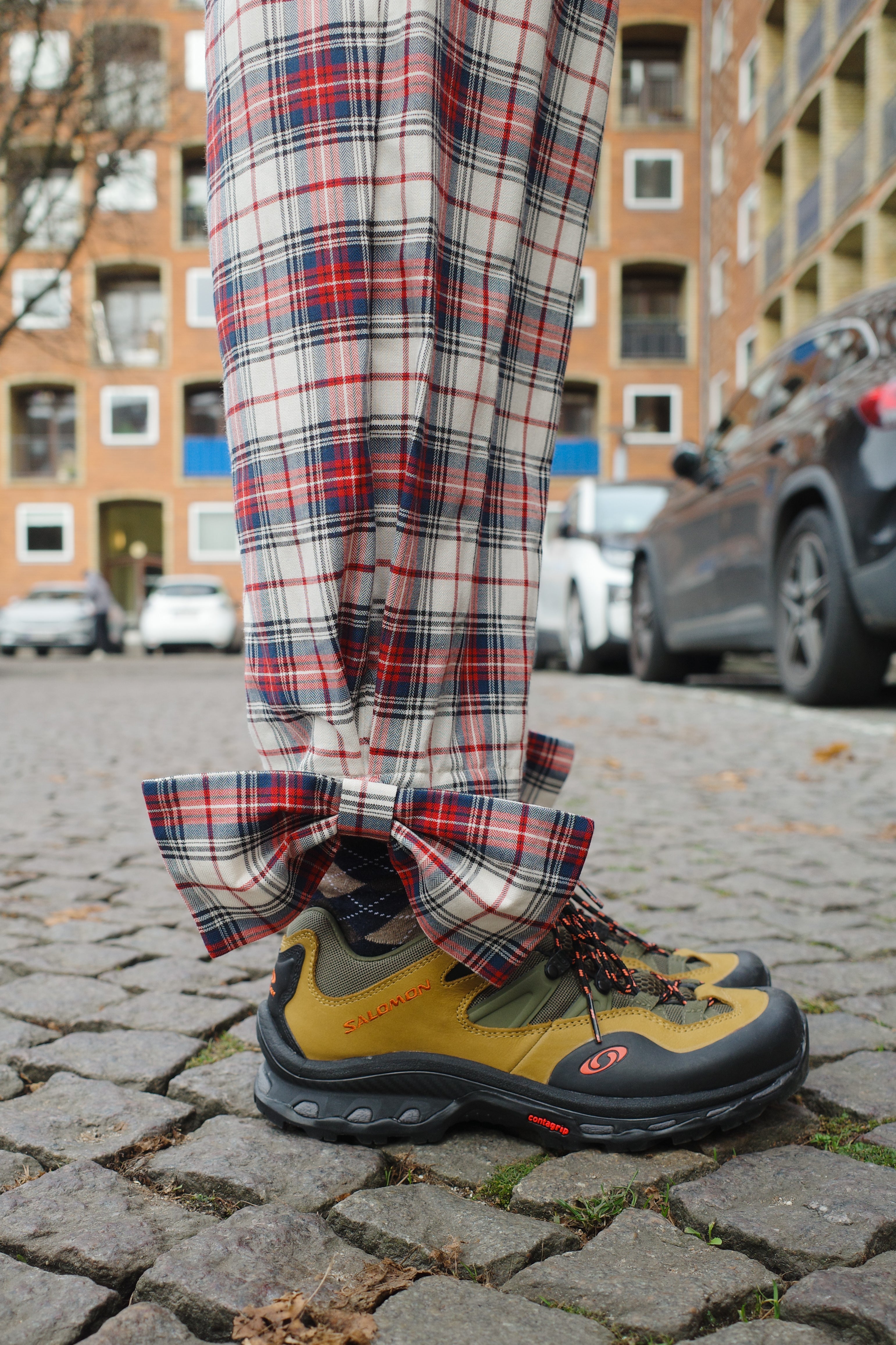 Coco Pants w. Bows Cotton Red/White/Blue/ Check