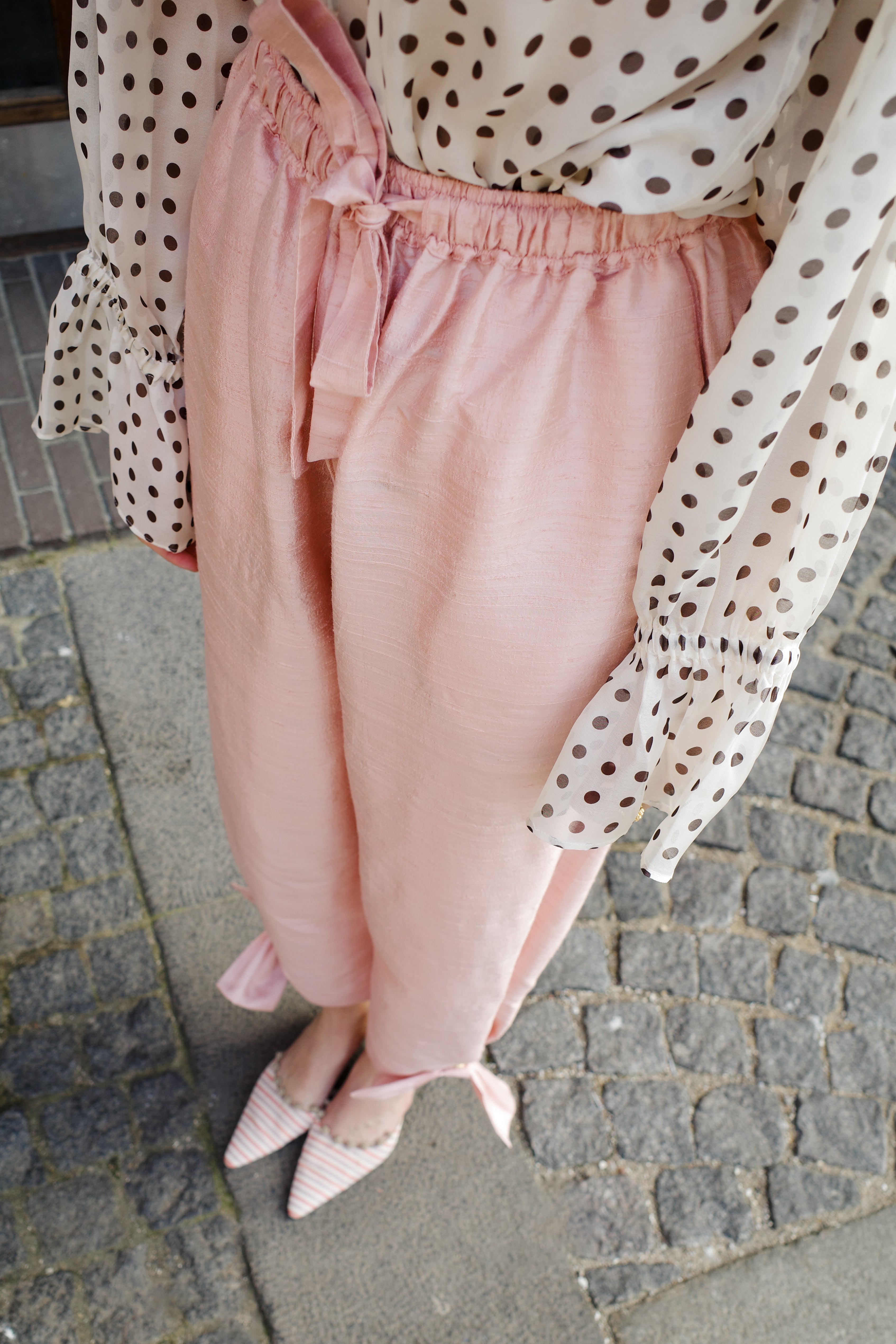 Coco pants with heart - pale silk