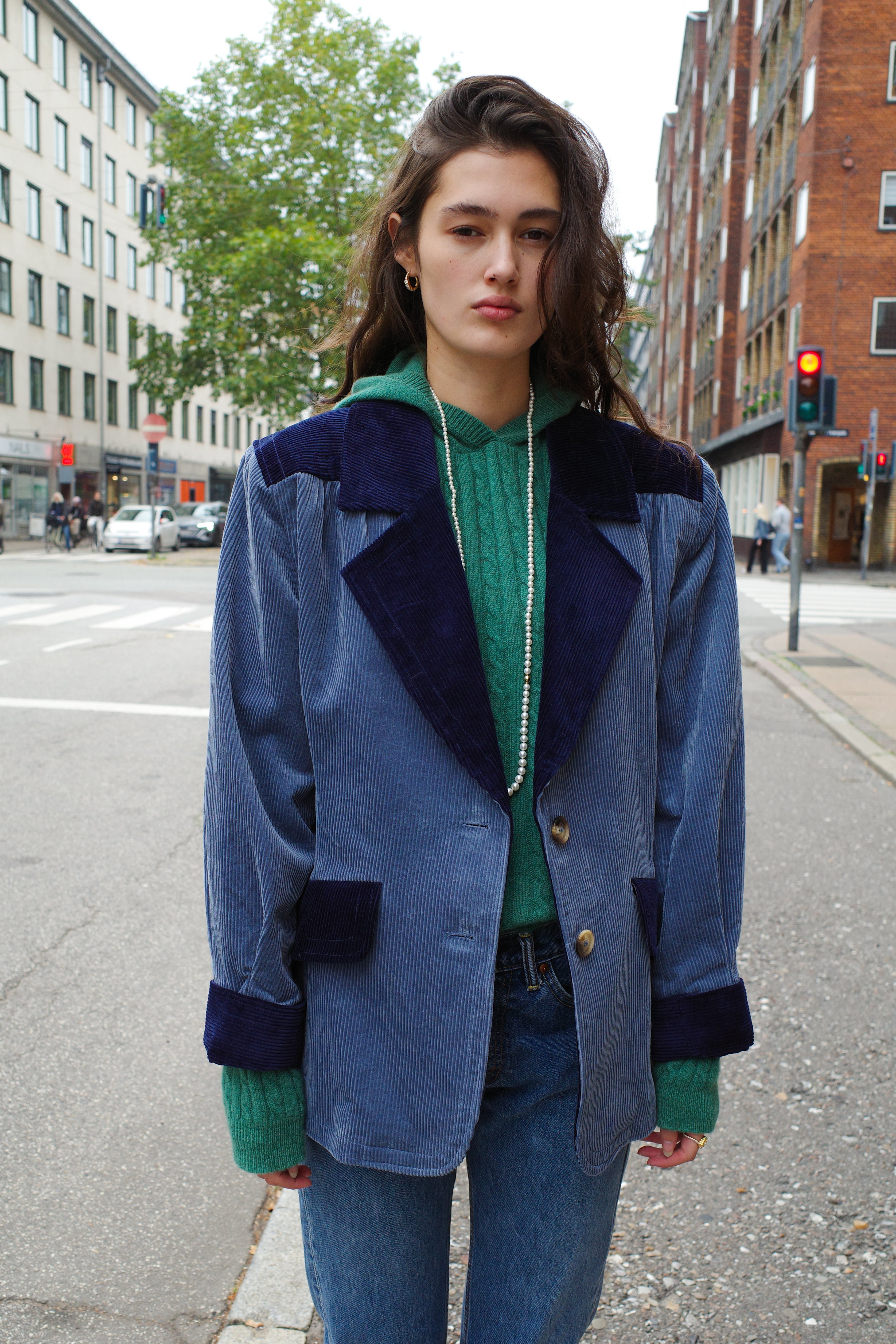 Selma Jacket - Dove Blue w. Navy