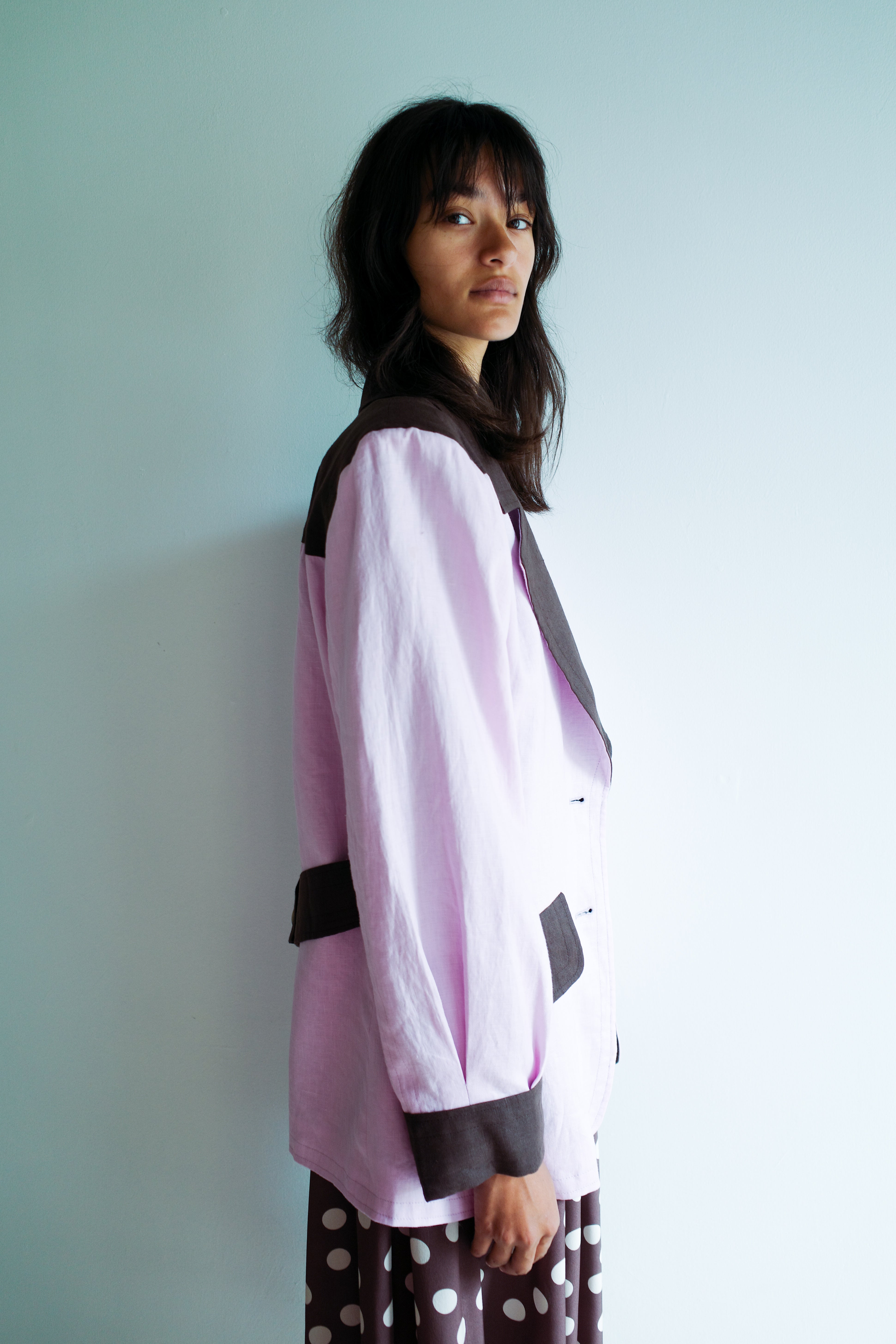 Selma Jacket - Pale Pink Linen