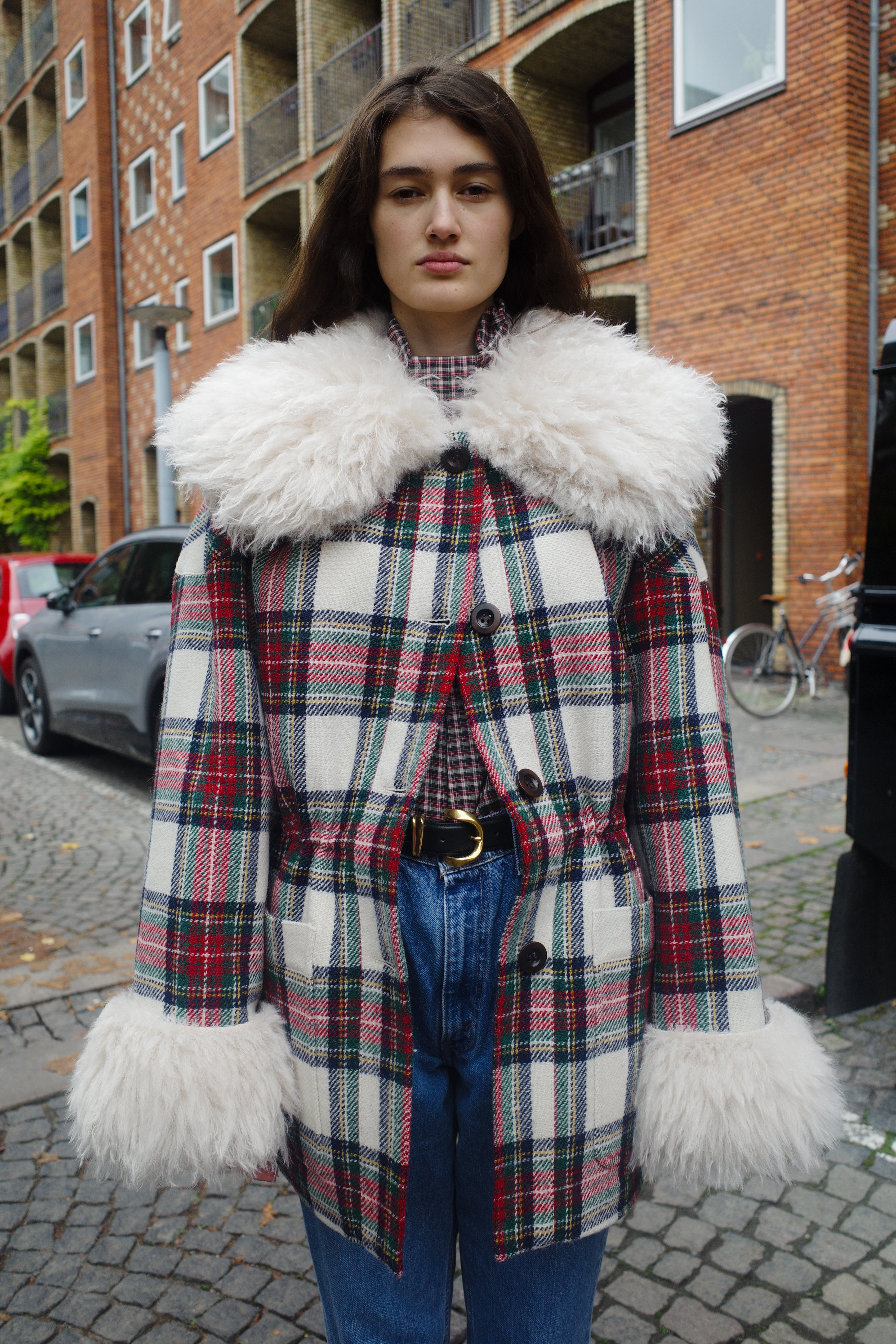 Connie Coat Harris Tweed Red Check