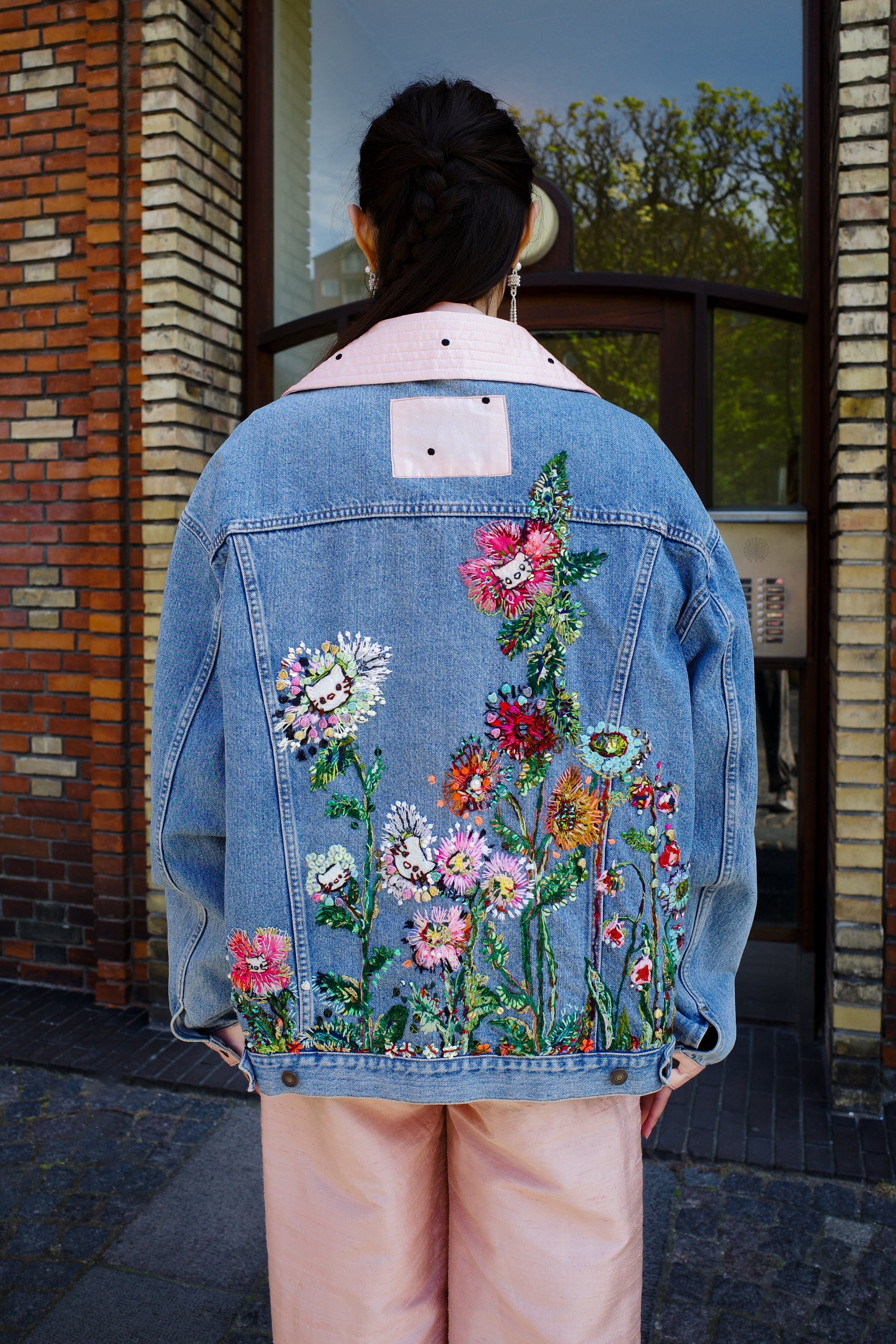 Upcycled Denim Jacket - Hallo Kitty