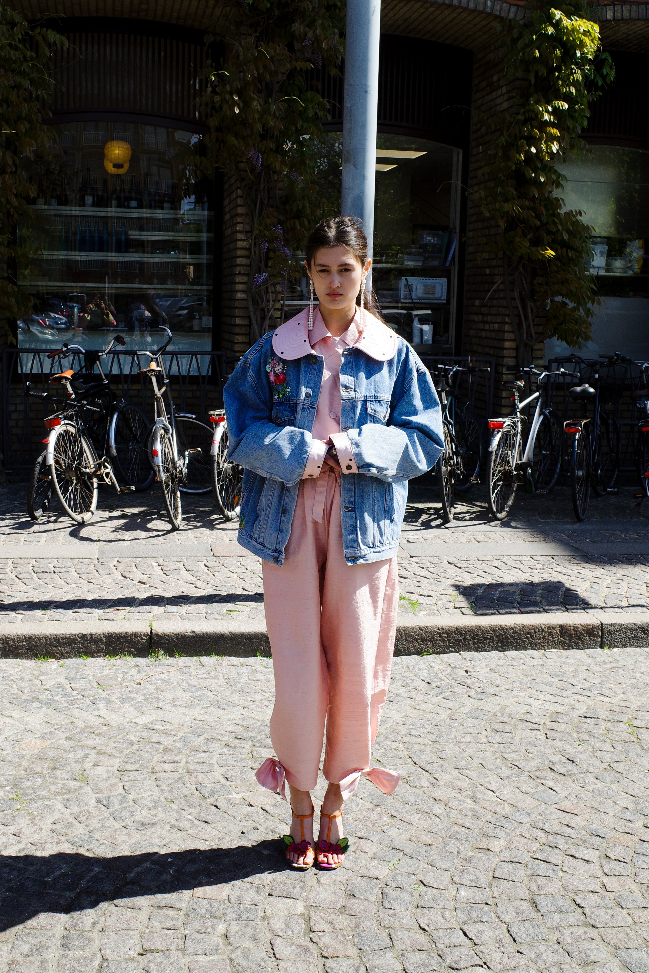 Upcycled Denim Jacket - Hallo Kitty