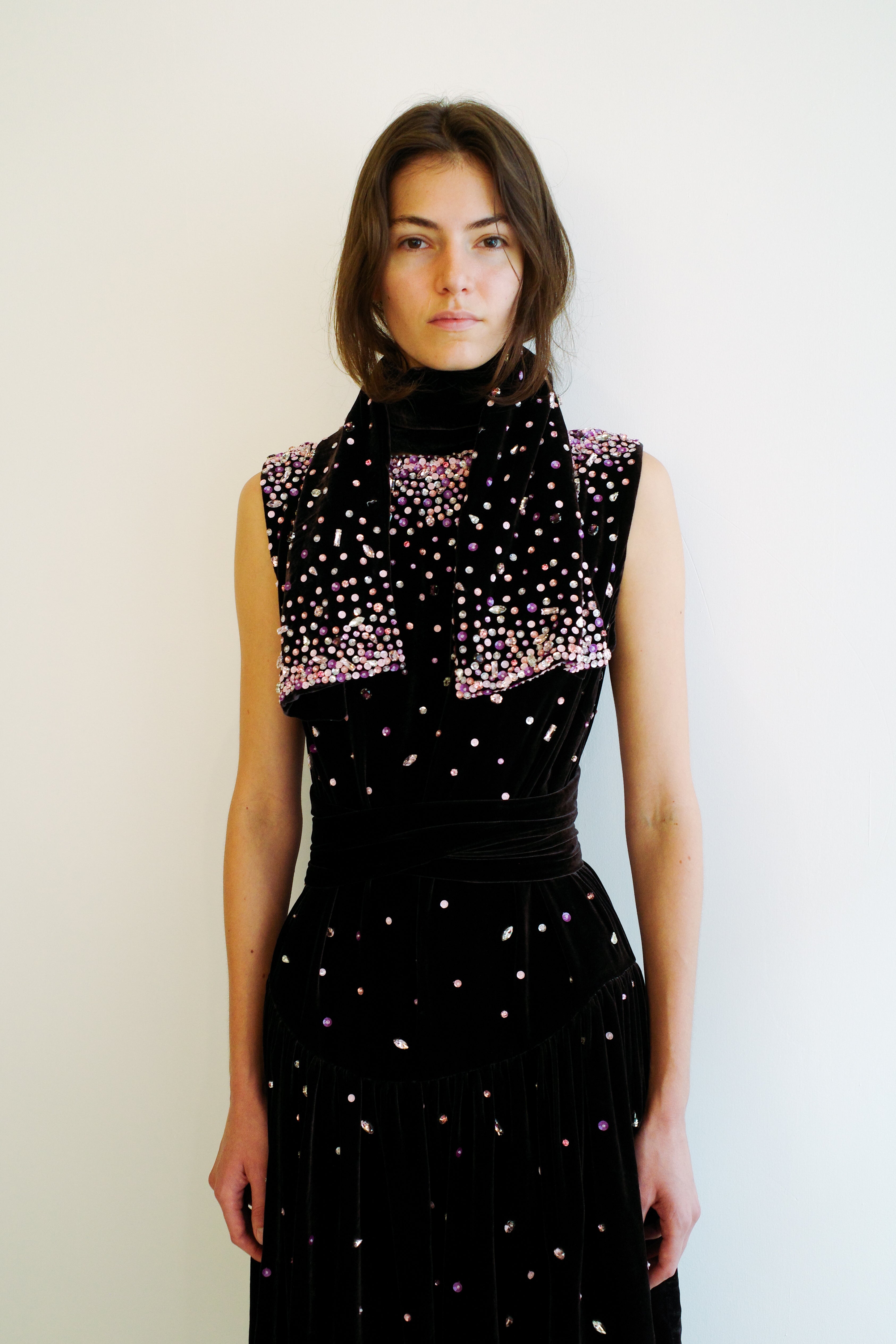 Ursula Scarf - Dark Brown w. Pink