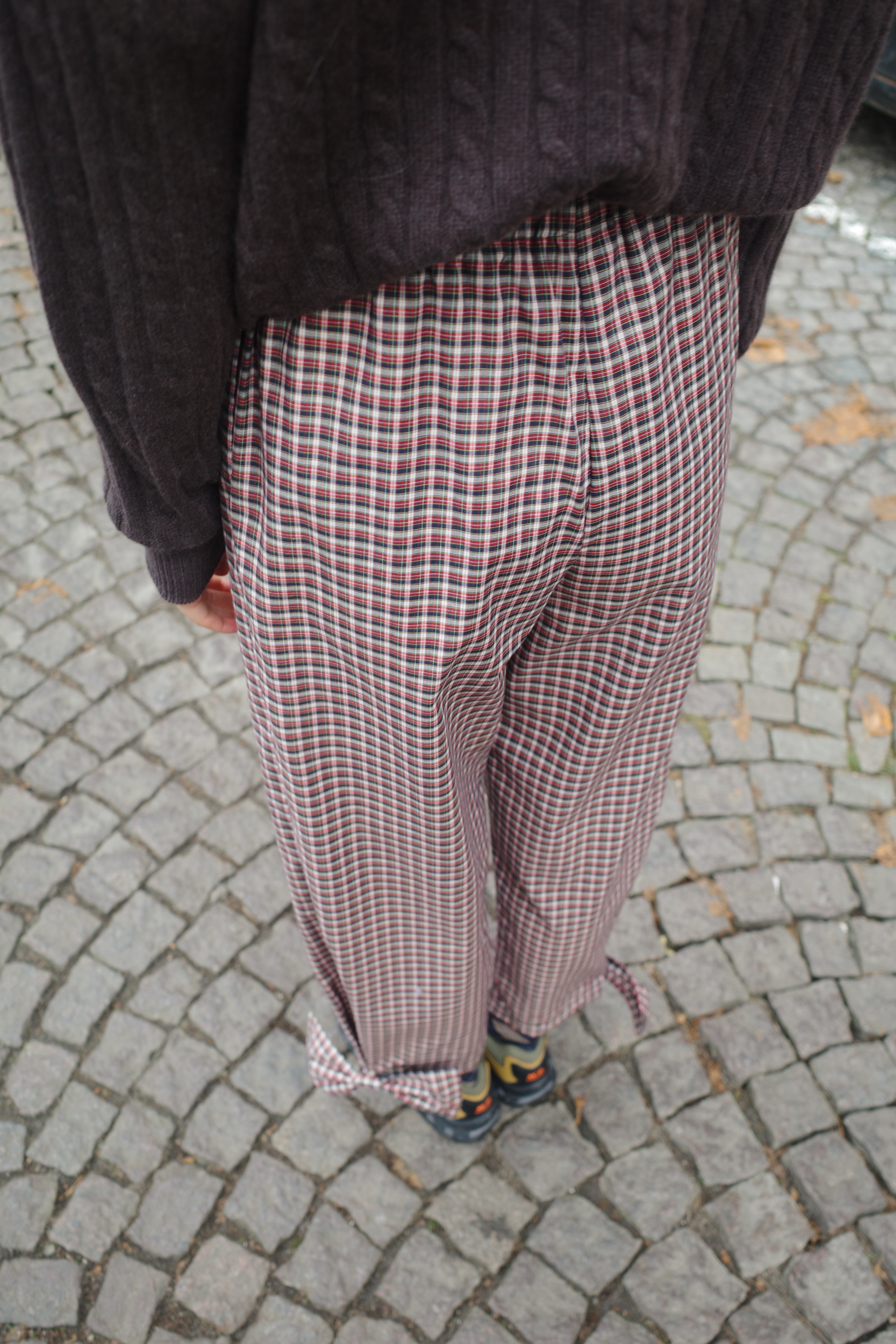 Coco Pants w. Bows Cotton Brown / Red