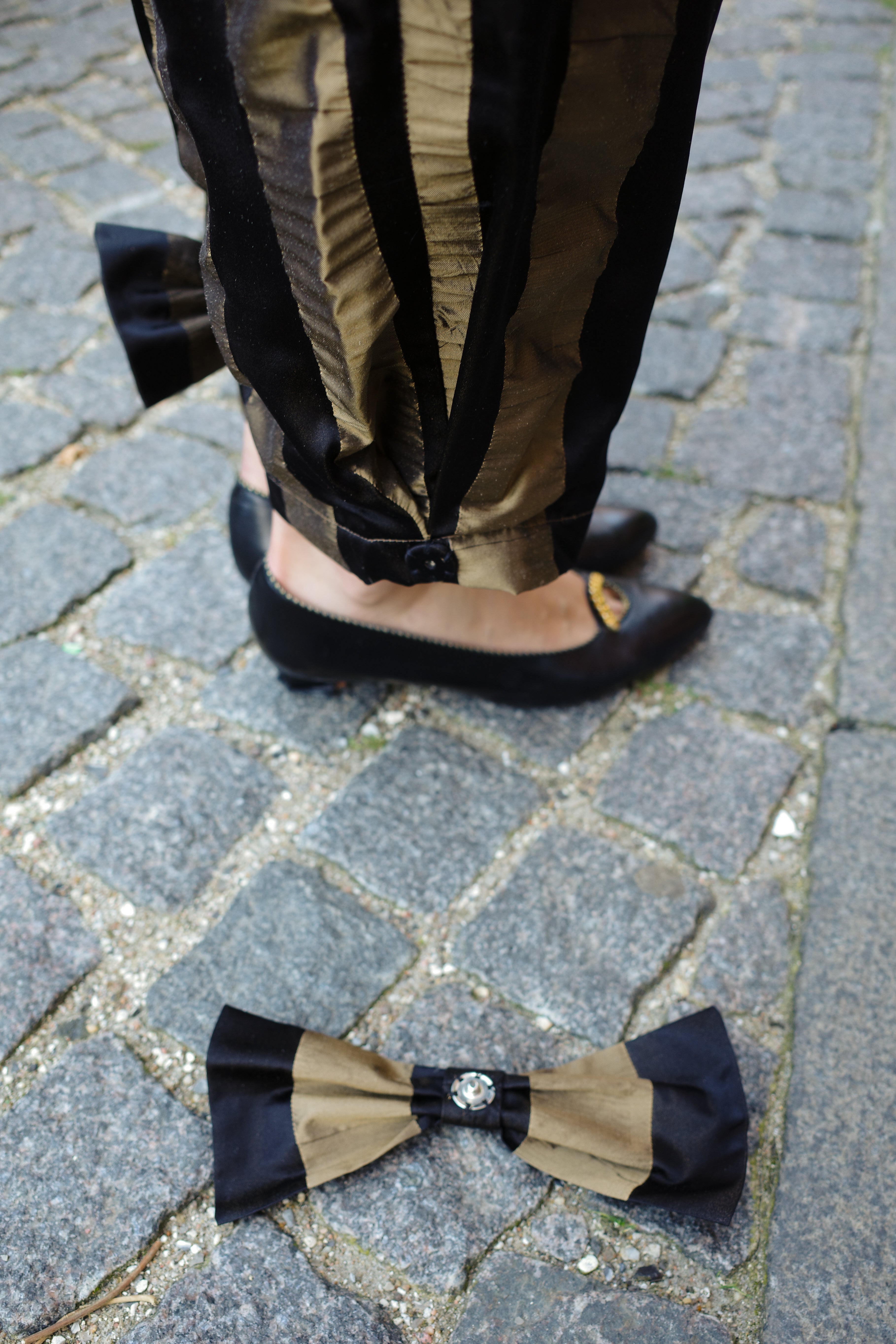 Coco Pants w. Bows Silk Organza Black/Cobber