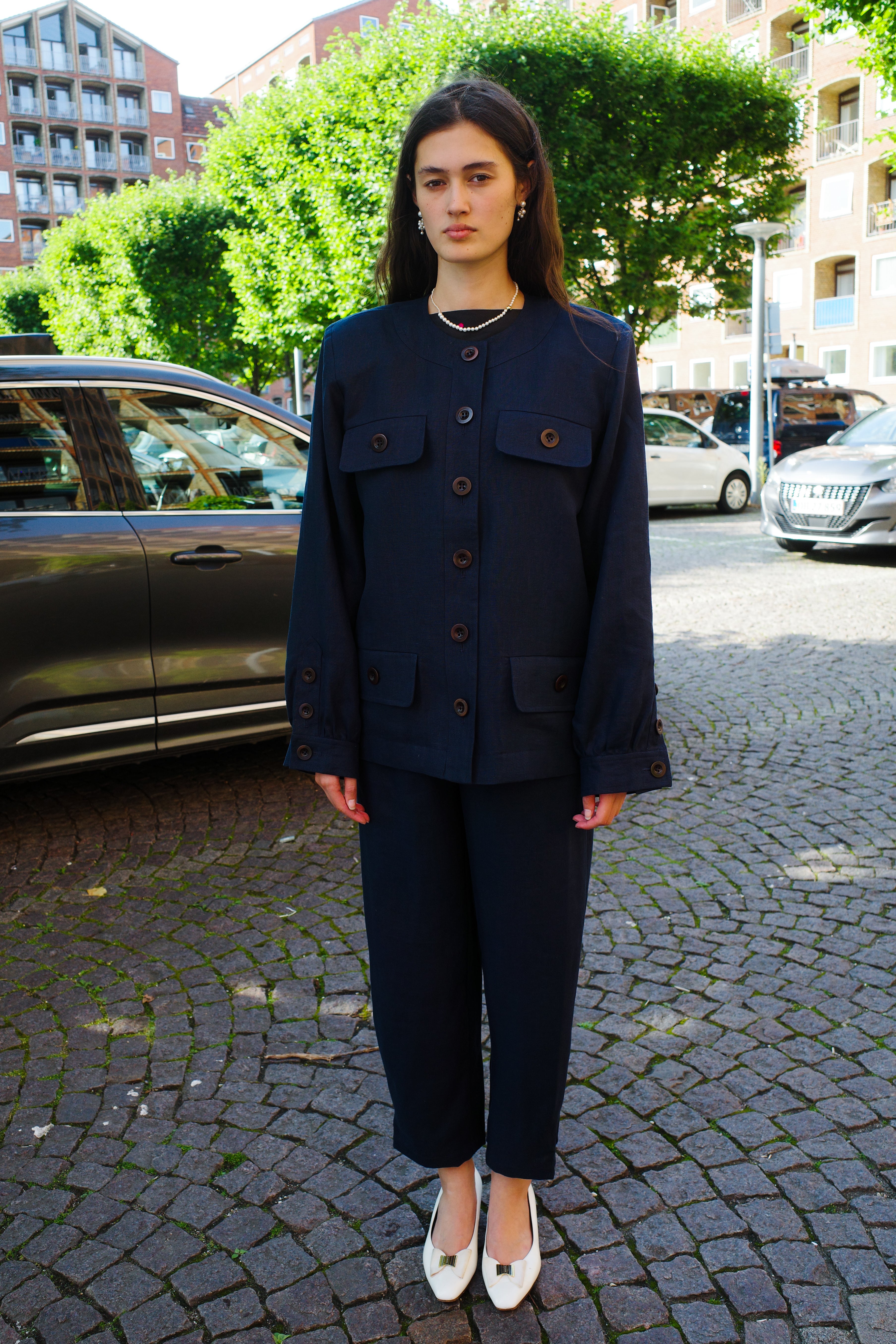 Iggy Jacket Linen Navy