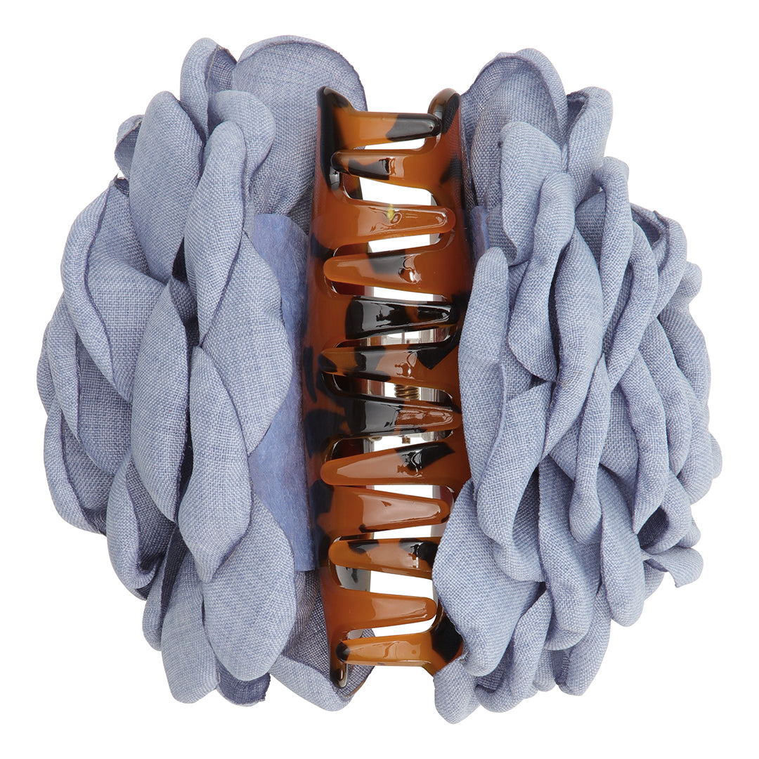The Rosie Hair Clip in Ocean Blue. Polyester Acetate 12cm wide
