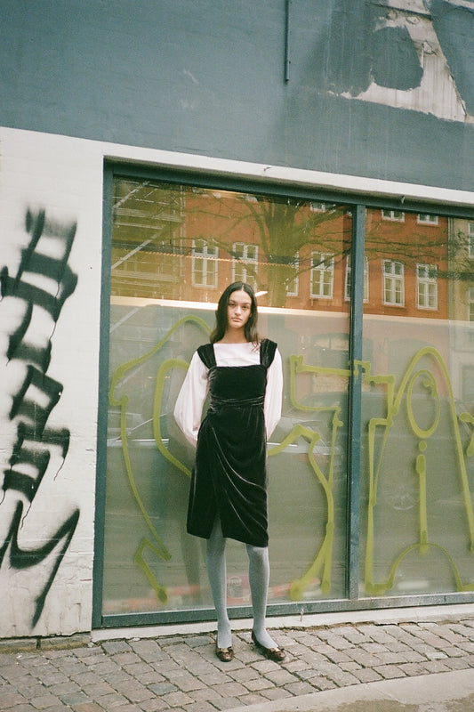 Sophie Dress - Dark Brown Silk Velvet