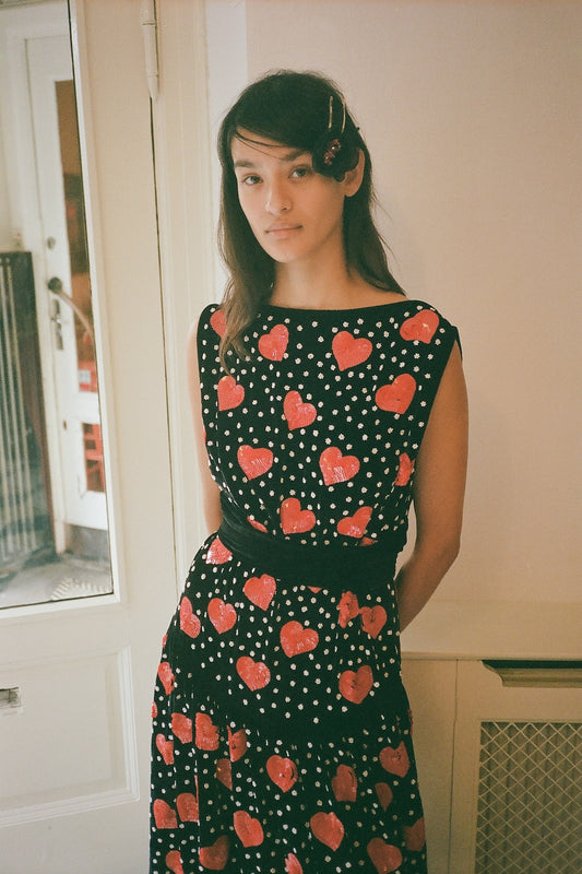 Sonya Dress - Black Silk Velvet