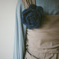 Tulle Rosie Brooch - Navy