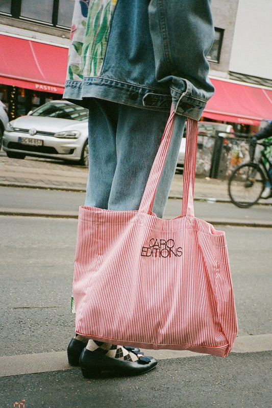 Tote Bag Medium - Red White Stripe