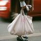 Tote Bag Large - Brown White Stripe
