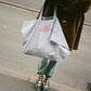 Tote Bag Large - Blue White Stripe
