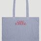 Tote Bag Large - Blue White Stripe