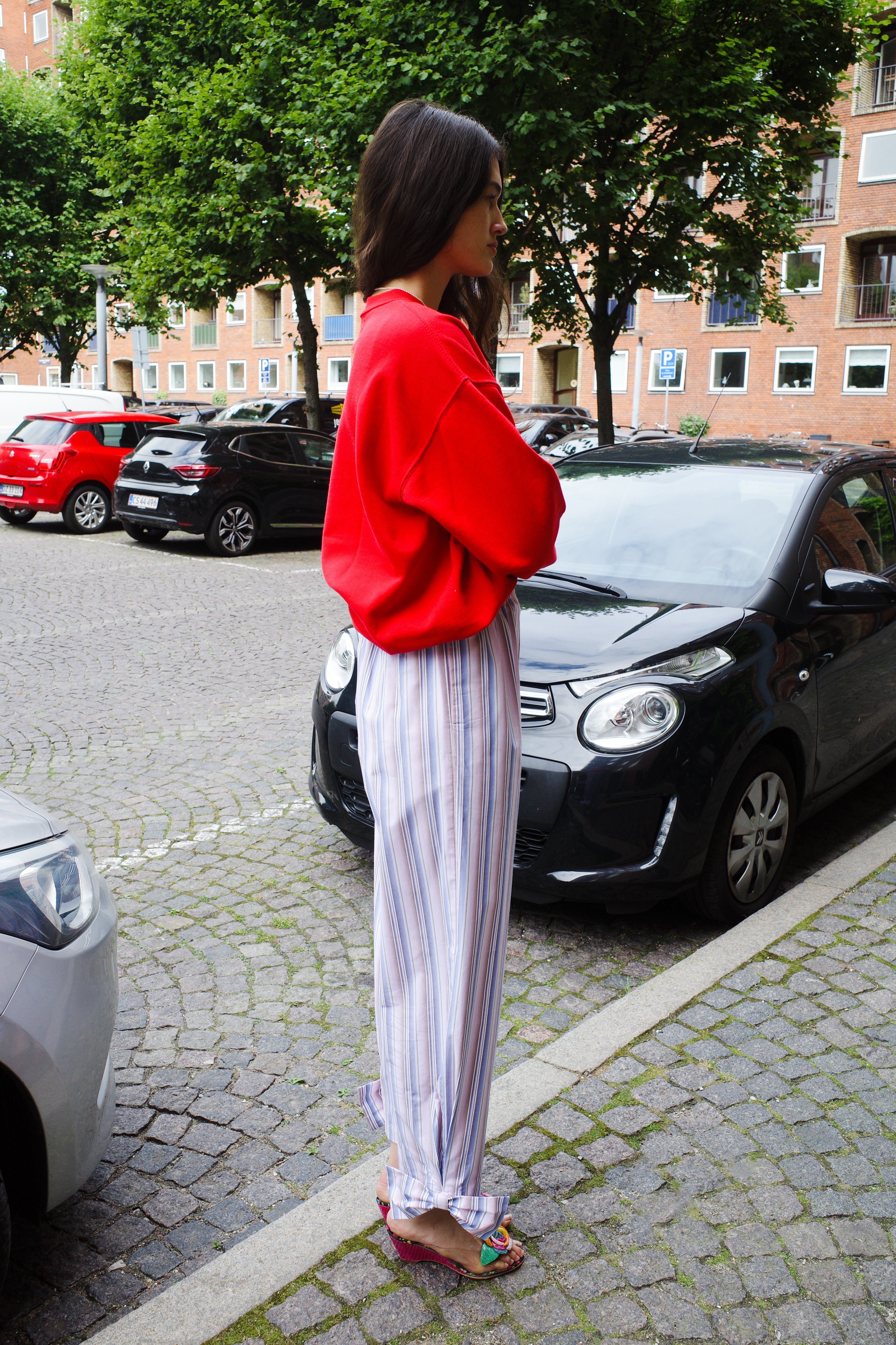 Coco Pants stripe cotton poplin