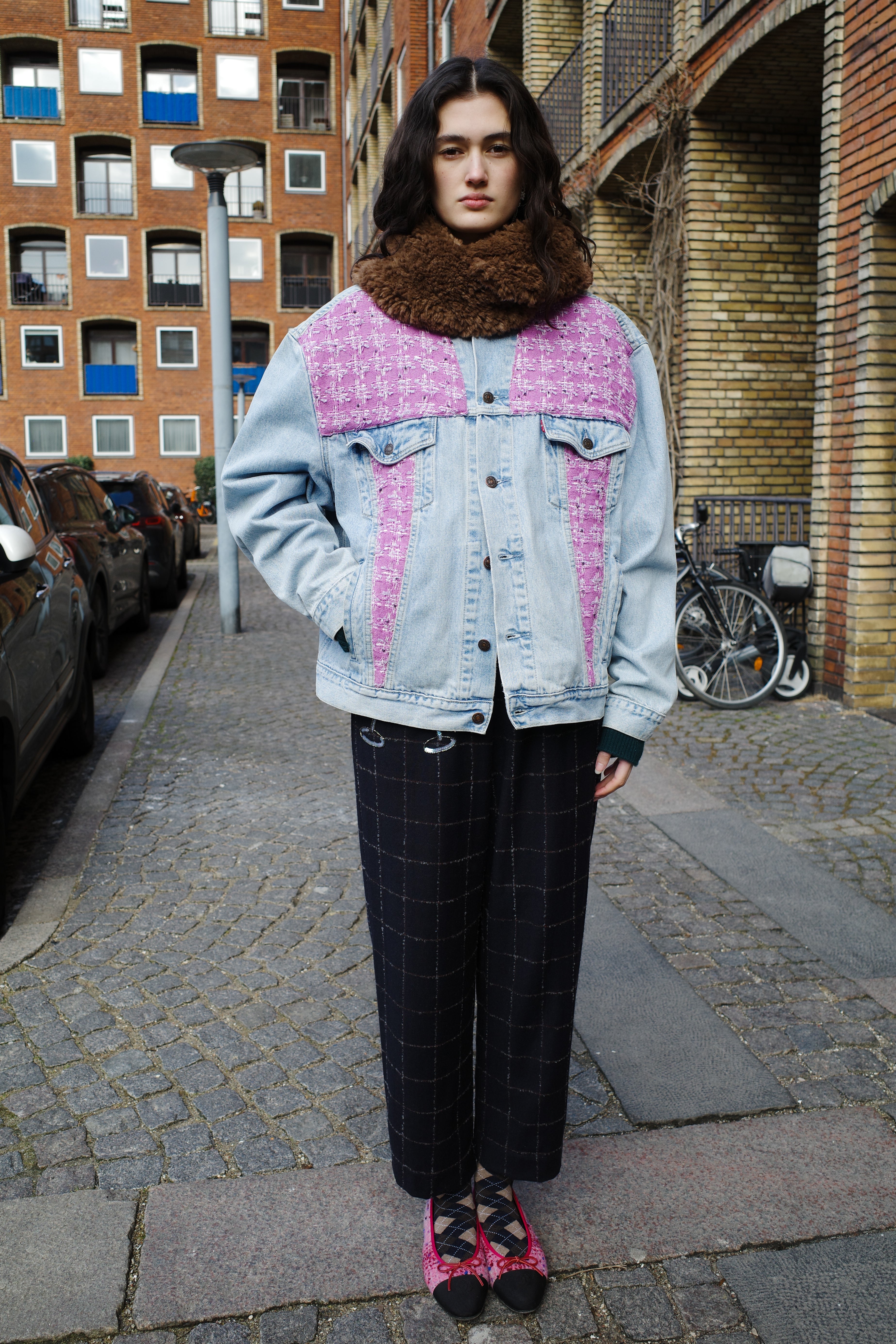 Upcycled Denim Jacket with deadstock Chanel fabric