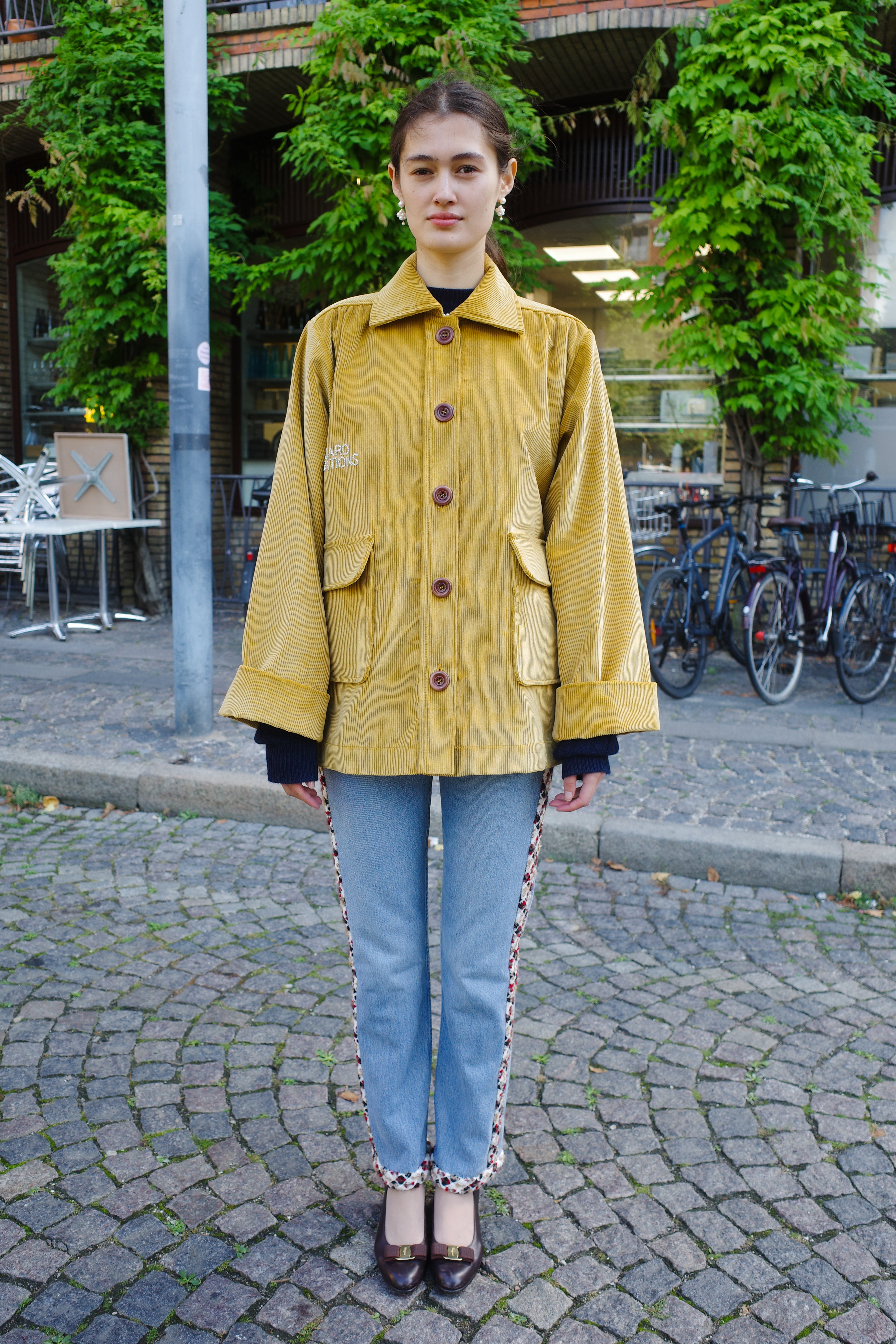 Ana Coat – corduroy fish embroidery