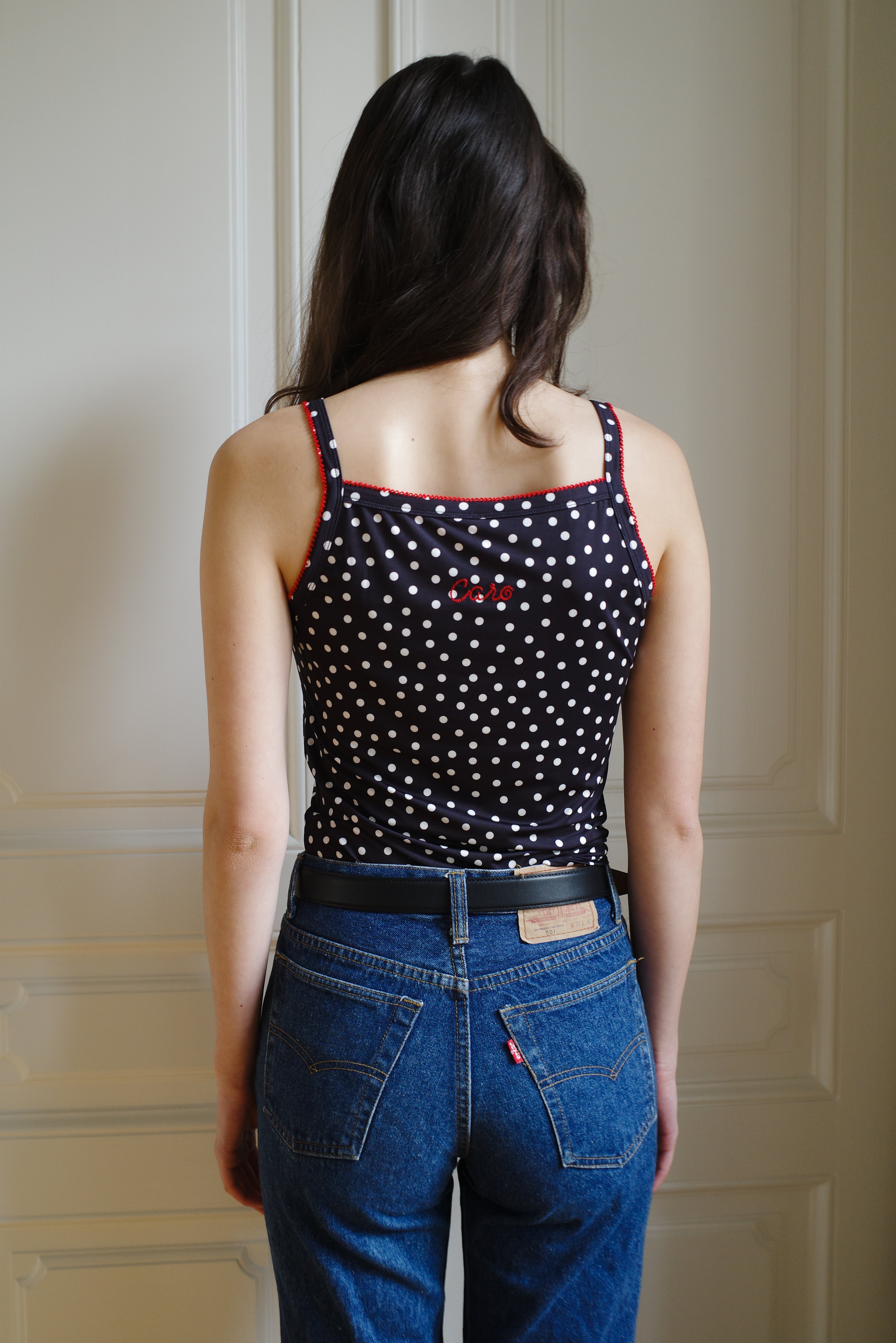 Tank Top Jersey Black Dots