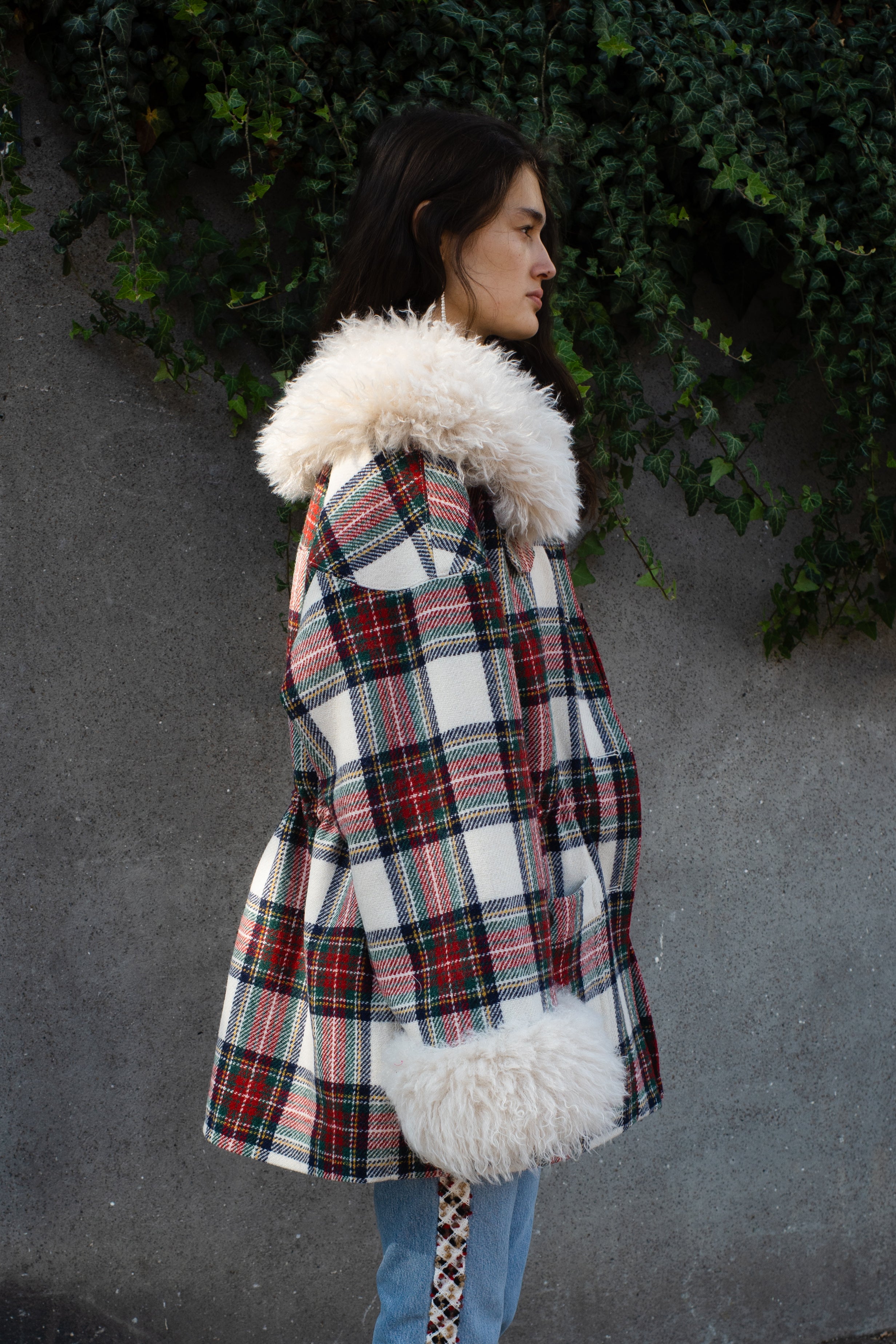 Connie Coat Harris Tweed Red Check